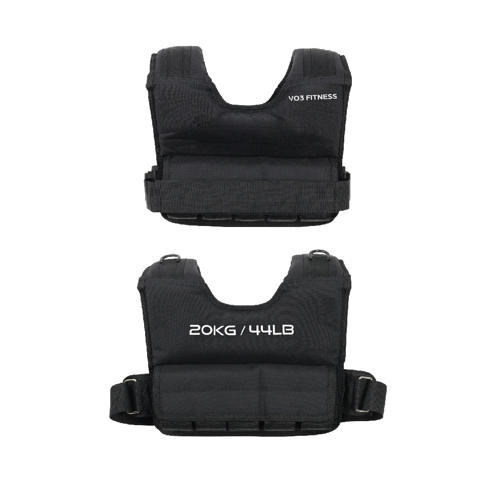 VO3 Adjustable Weighted Vest 20KG for Men & Women - Strength Training, Running, Fitness Workouts - Home & Gym Use