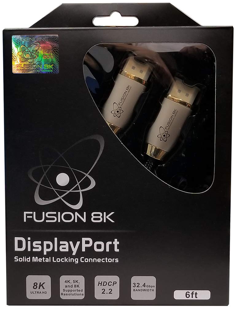 Premium DisplayPort Cable 6ft - High-Speed 8K DP 1.4 Cable for Gaming Monitors, 4K 144Hz, HDR, G-Sync & FreeSync Compatible - Perfect for PC Gaming, Home Theater & Office Workstations