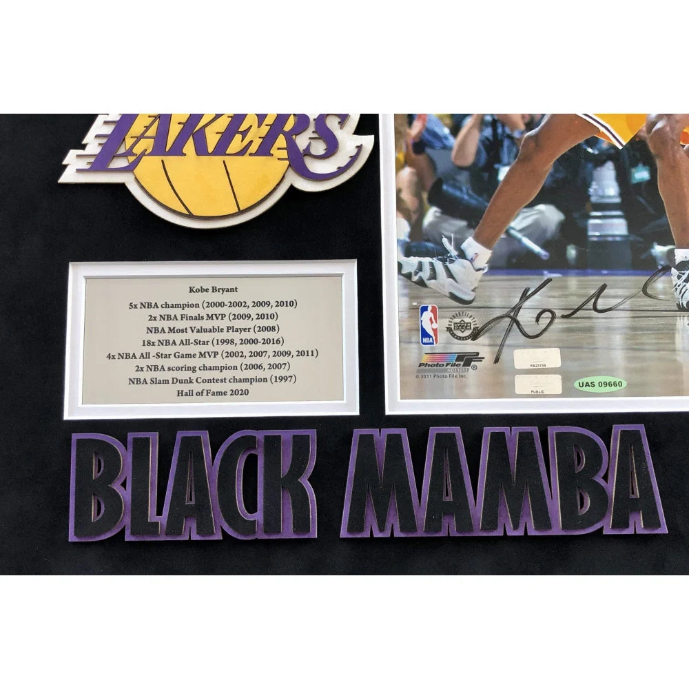 Michael Jordan & Kobe Bryant Autographed 11x14 Framed Basketball Photo - UDA Panini Certified COA - Bulls & Lakers Memorabilia - Perfect for Sports Collectors & Man Cave Decor