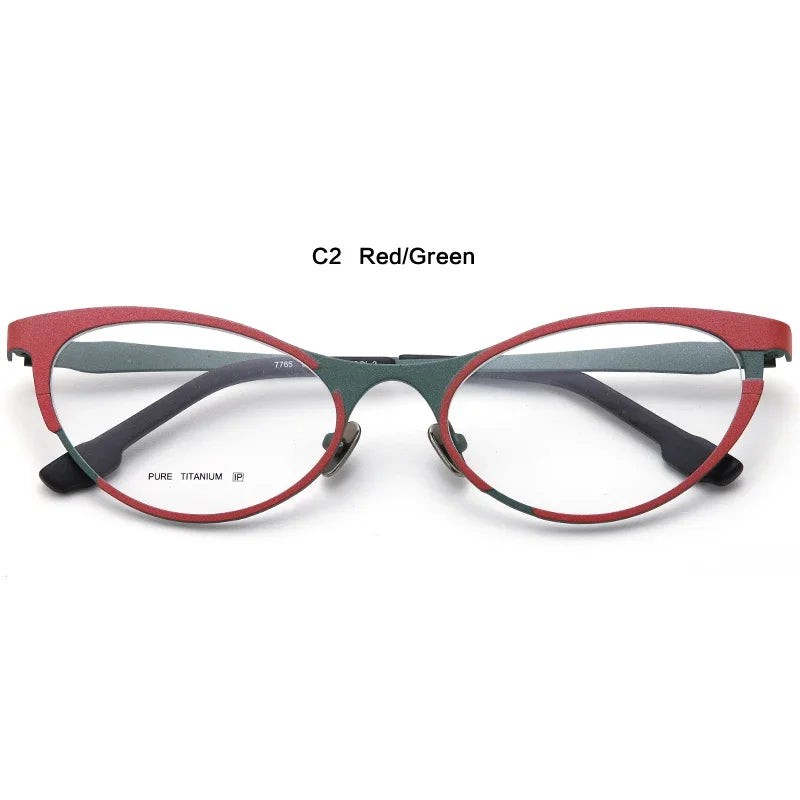Stylish Aror Unisex Full Rim Oval Cat Eye Titanium Eyeglasses Frame 47765 - Lightweight & Durable for Work, Reading & Fashion (Available in Multiple Colors)