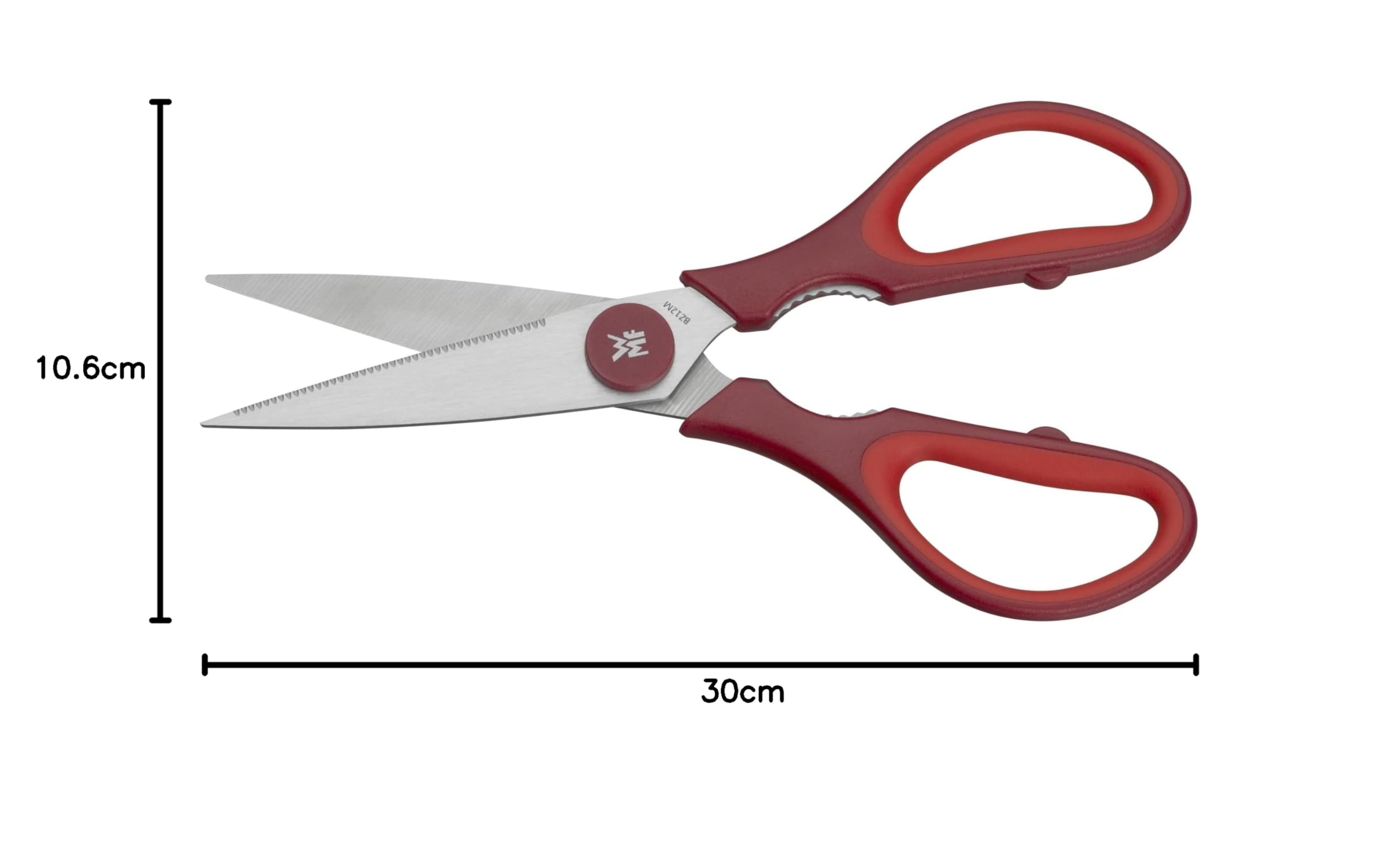 WMF Touch Kitchen Scissors - Premium Stainless Steel Cooking Shears with Comfort Grip (Red) - Perfect for Cutting Herbs, Meat, Poultry, and Packaging