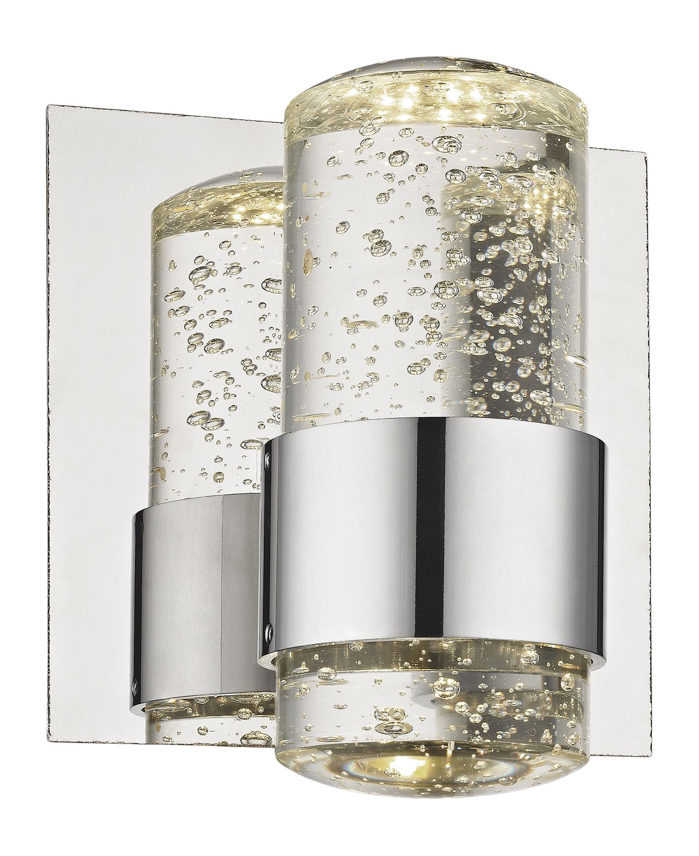 ELK Lighting BVL151-0-15 Surrey 1-Light LED Bathroom Vanity Light with Bubbled Glass, 7 x 5.5 x 4.5 Inches, Chrome Finish - Perfect for Modern Bathroom, Powder Room & Dressing Area Lighting