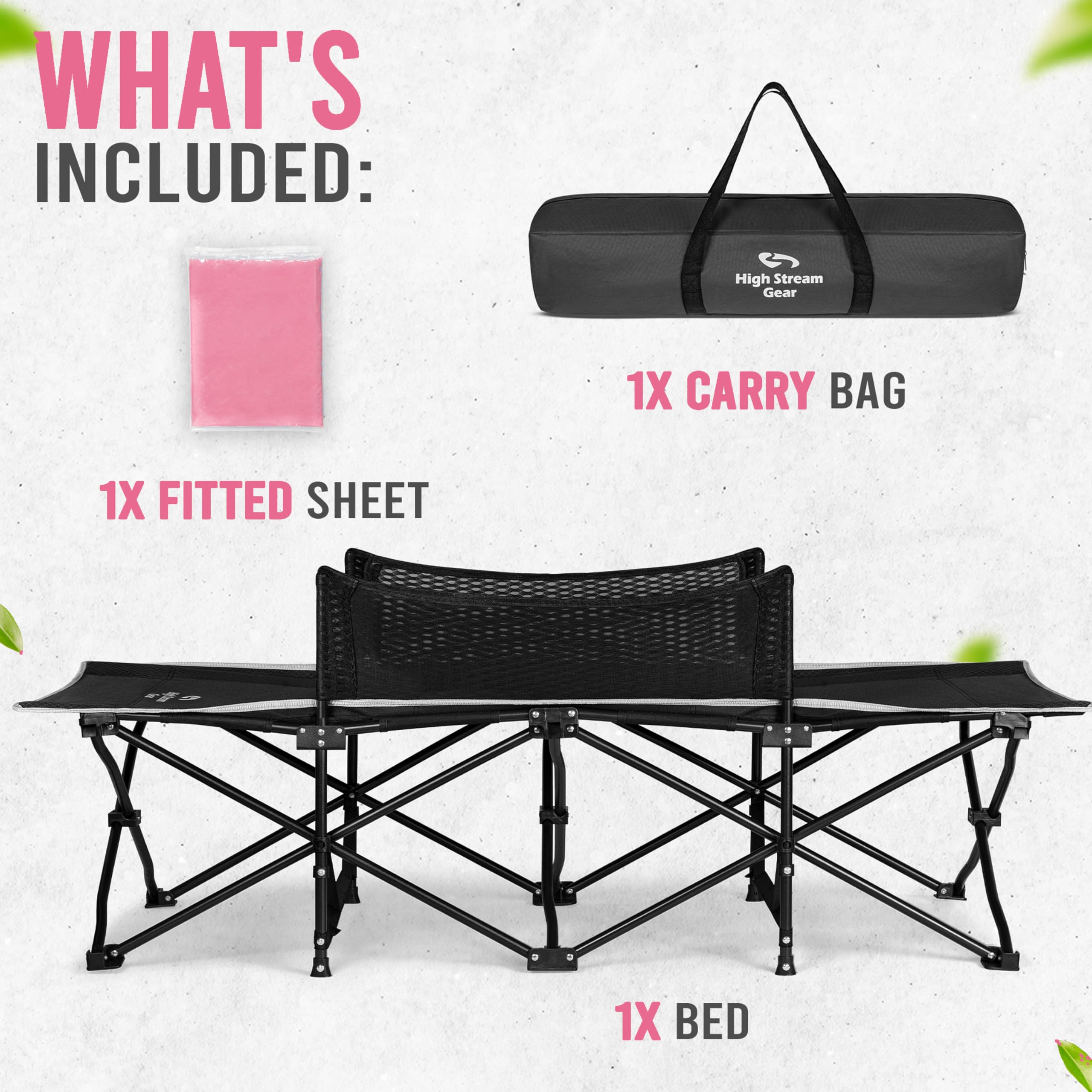 Portable Toddler Cot Bed - Foldable Kids Travel & Camping Sleeping Cot for Boys & Girls - Lightweight, Compact Design for Outdoor Adventures, Sleepovers & Home Use - Easy to Store (Pink) - Perfect for Camping Trips, Beach Days & Guest Rooms