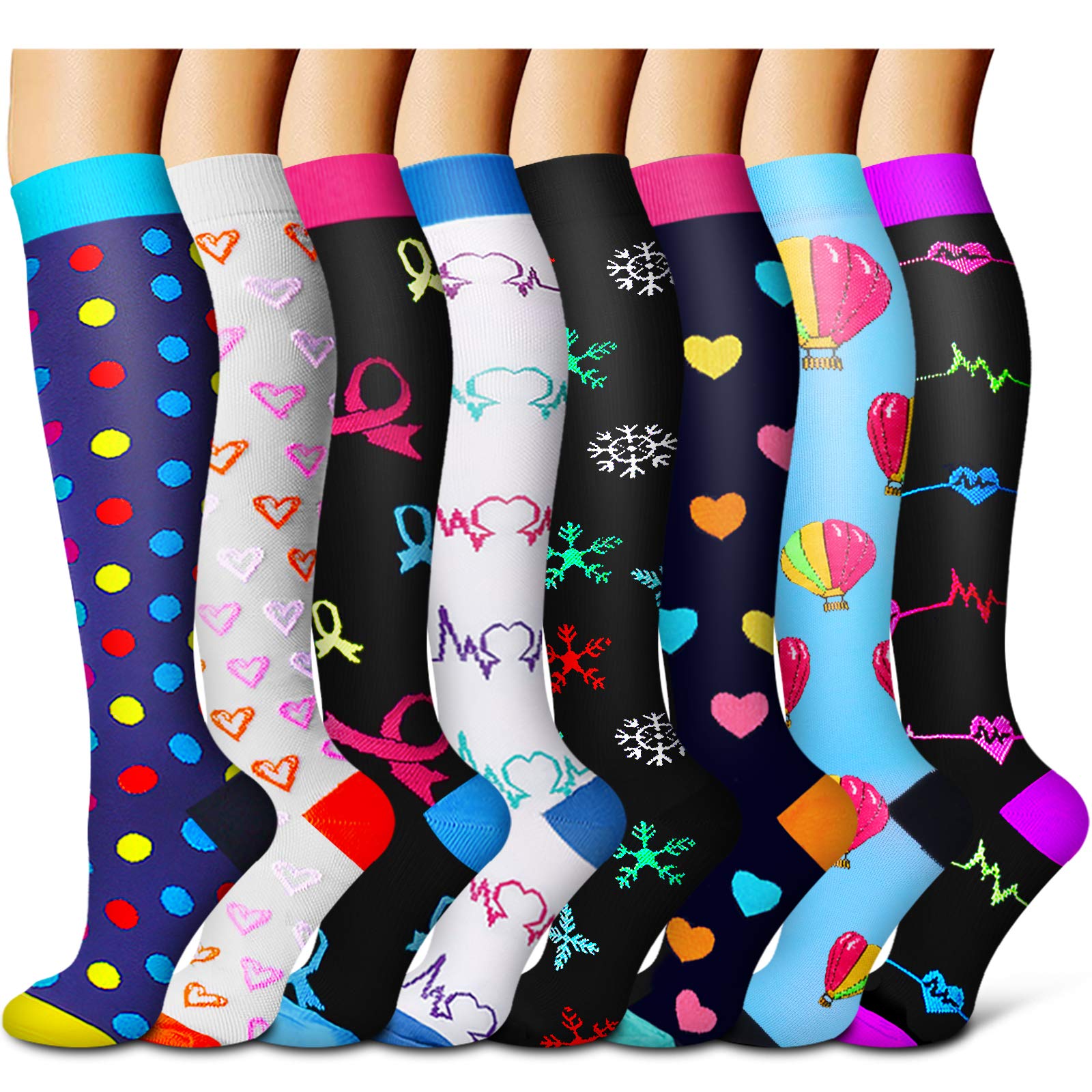 Best Compression Socks for Women & Men - Medical Grade Support for Running, Nursing, Travel & Athletic Performance - Improve Blood Circulation & Reduce Swelling (Ideal for Long Flights, Workouts & Recovery)
