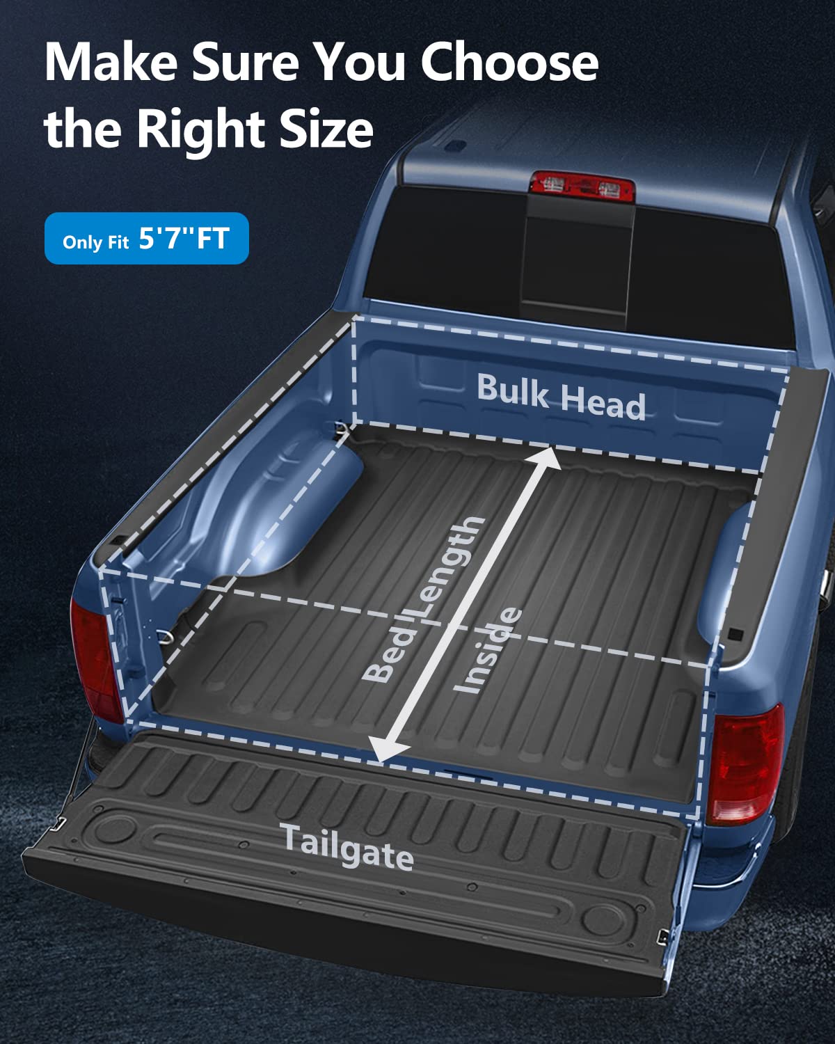 Dodge Ram 1500/2500/3500 Soft Roll Up Truck Bed Tonneau Cover (2009-2021) | 5'7
