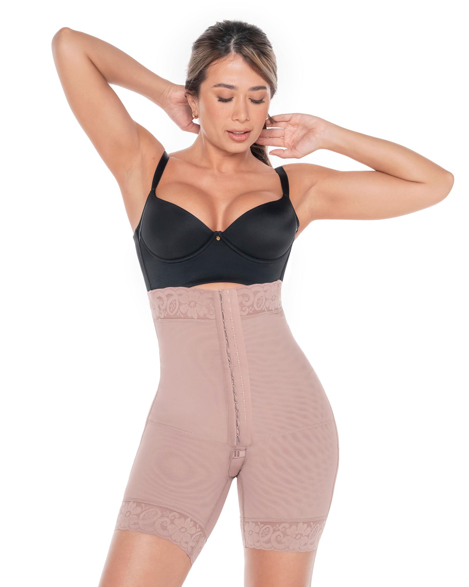 DELIE Fajas Colombianas 346 High Compression Shapewear Shorts - Butt Lifting BBL Shorts with Tummy Control for Waist Training & Body Shaping | Post-Surgery, Workout & Everyday Wear