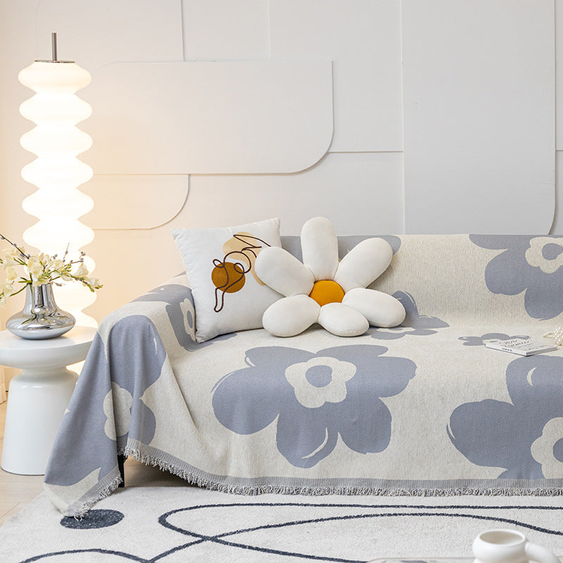 Lenora Floral Stretchable Sofa Cover - Soft Couch Protector for Living Room, Sectional, Loveseat - Home Decor & Furniture Protection