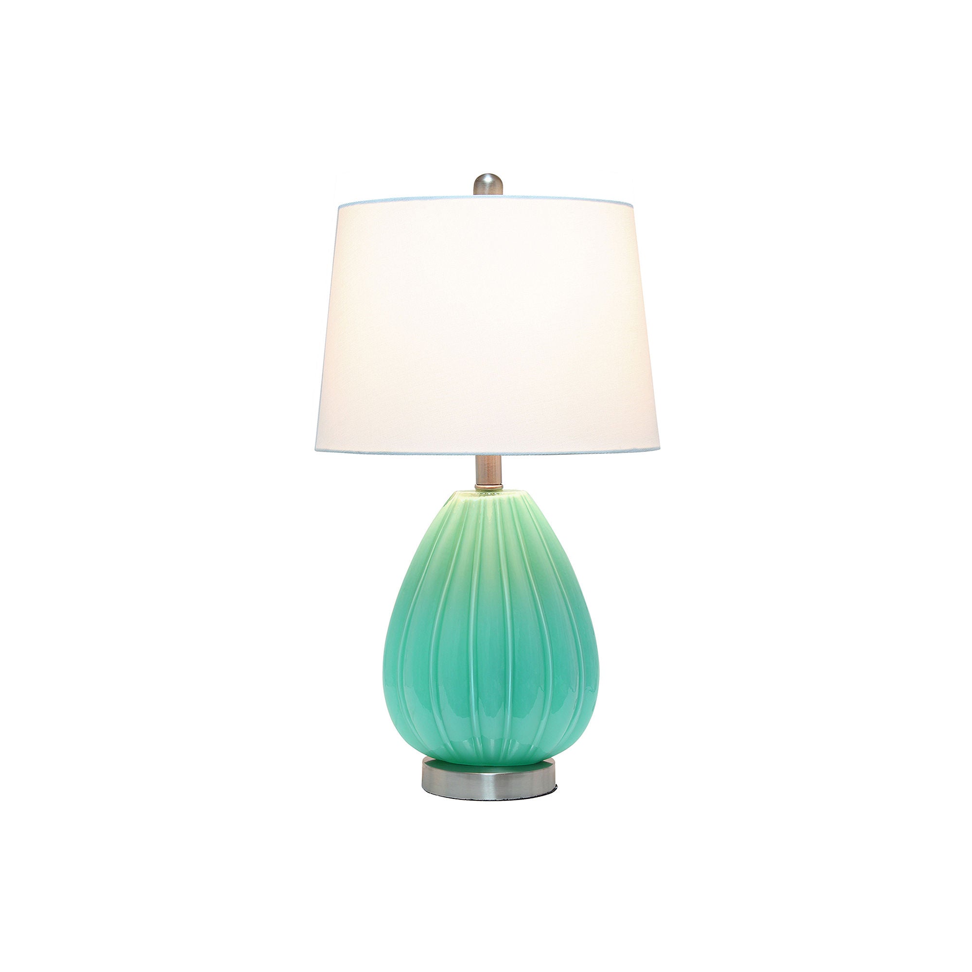 Stylish Pleated Table Lamp - National Brand Home Decor in Seafoam Green | Perfect for Bedroom, Living Room & Office Lighting