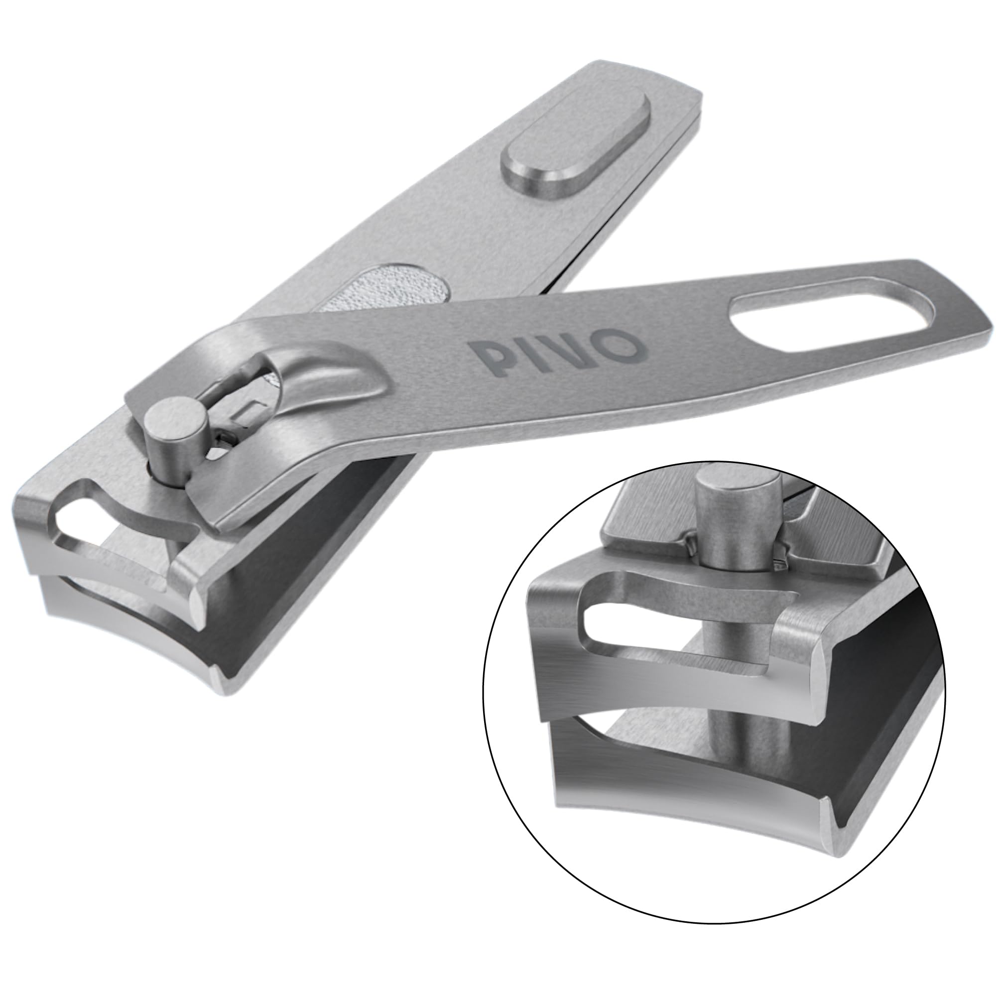 PIVO Professional Nail Clipper & Scissor Hybrid - Ultra Sharp Curved Fingernail Trimmer for Women & Men - Perfect for Manicure, Pedicure and Home Nail Care - Easy to Use Salon Quality Nail Cutter for Daily Grooming