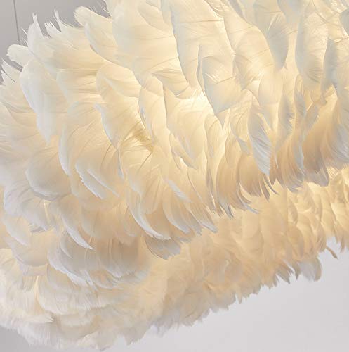 Nordic Feather Chandelier - Modern 8-Light Ceiling Pendant Fixture, 19.5