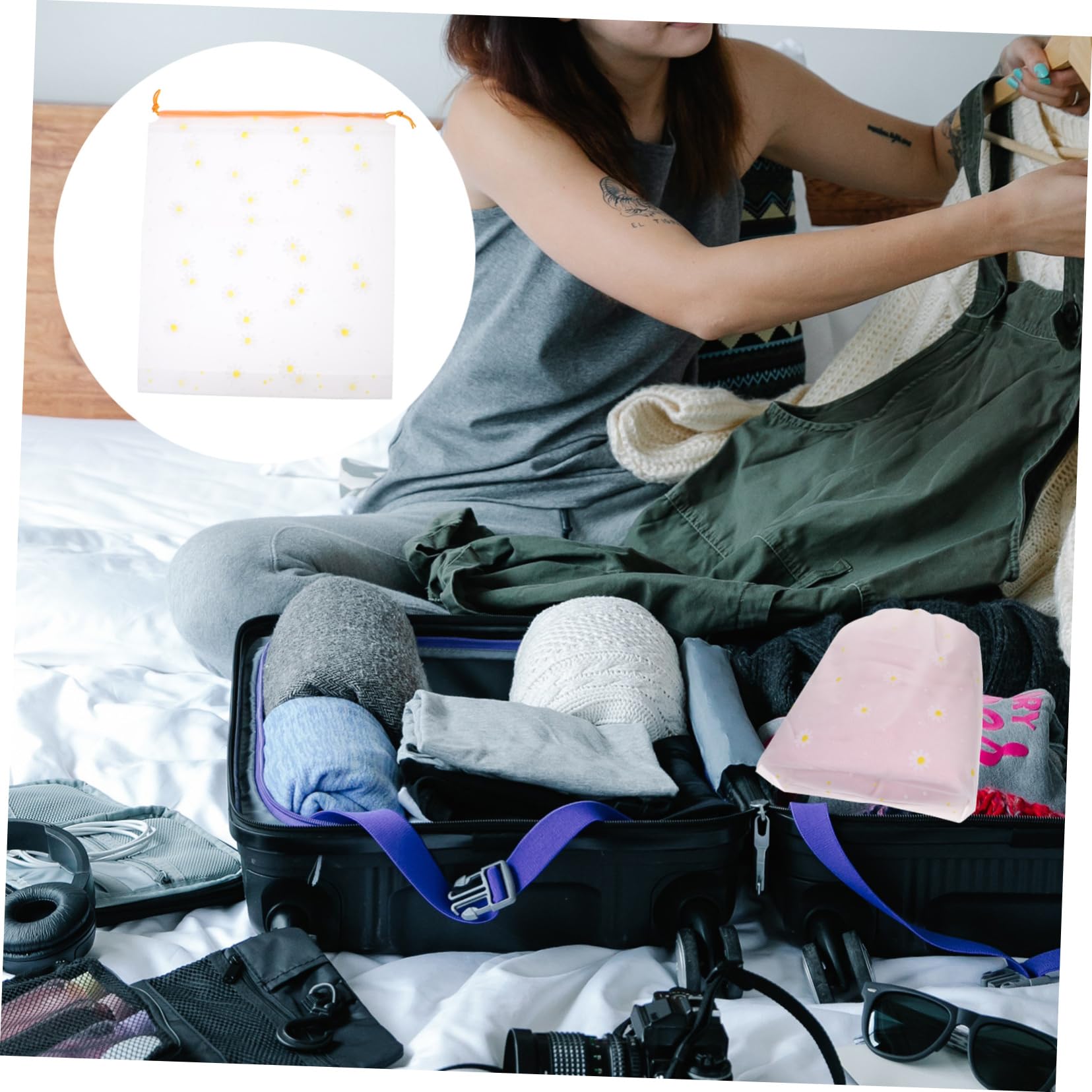WOONEKY Vacuum Storage Bags for Bedding & Clothes - Clear PVC Zipper Sealer Bags, Space-Saving Organizer for Travel, Seasonal Storage & Home Organization