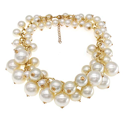 White pearls statement necklace