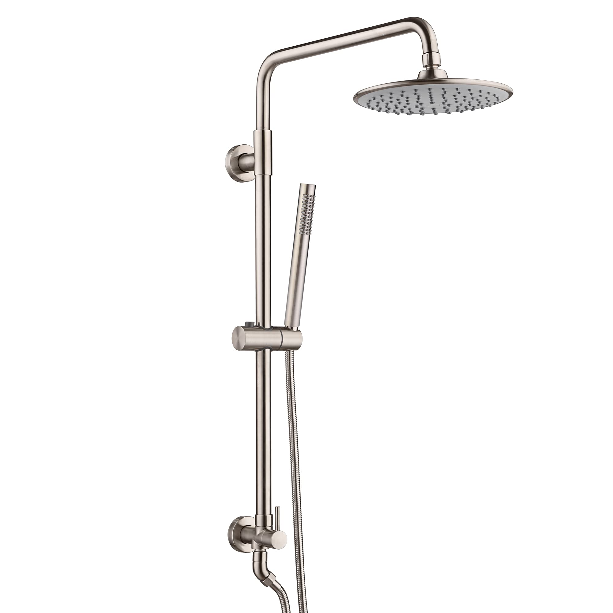 Sumerain Brushed Nickel Retrofit Shower System with 9 Inch Rain Shower Head - Luxury Bathroom Upgrade for Spa-Like Experience