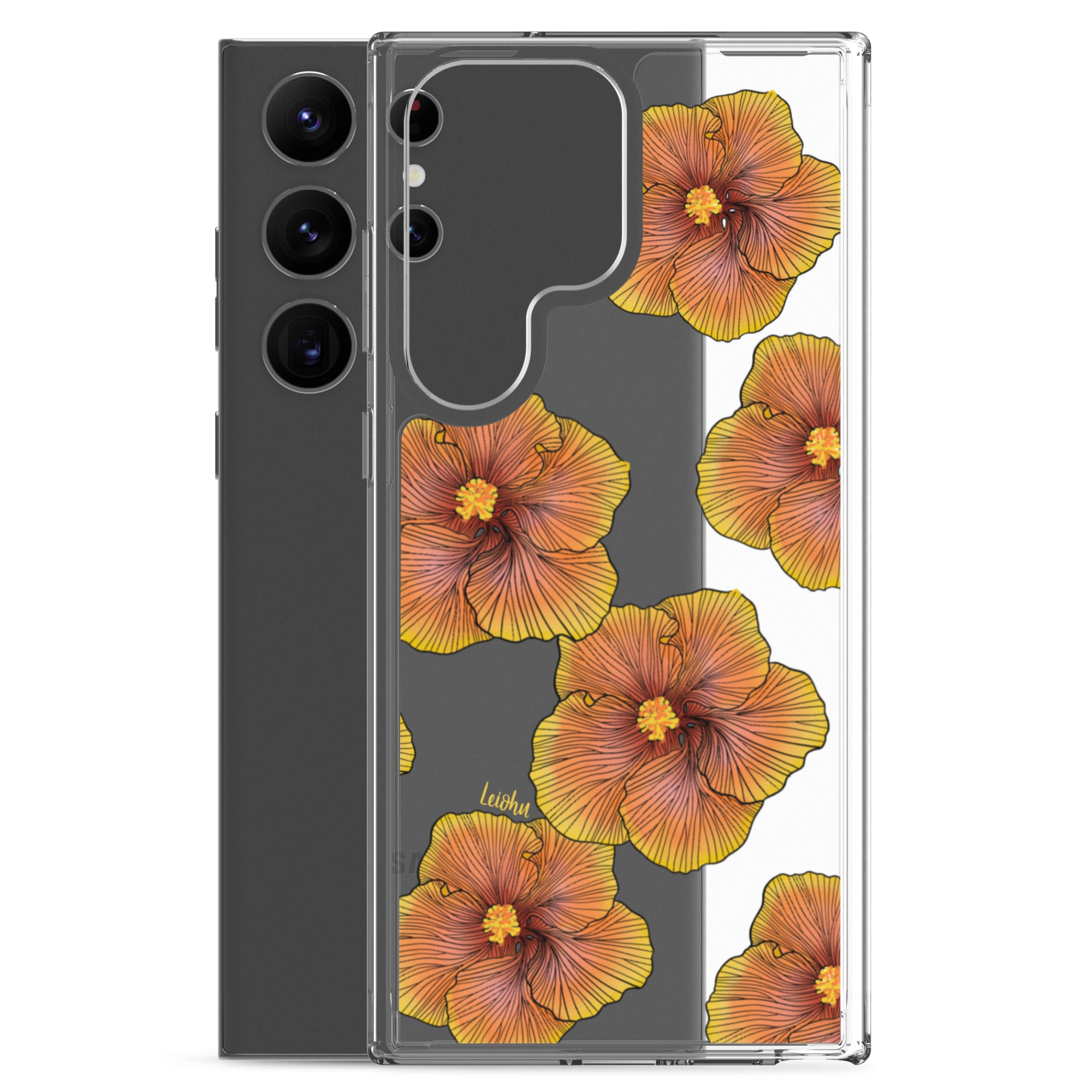 Sunrise Hibiscus Clear Phone Case for Samsung Galaxy - Slim Protective Cover for Everyday Use & Style