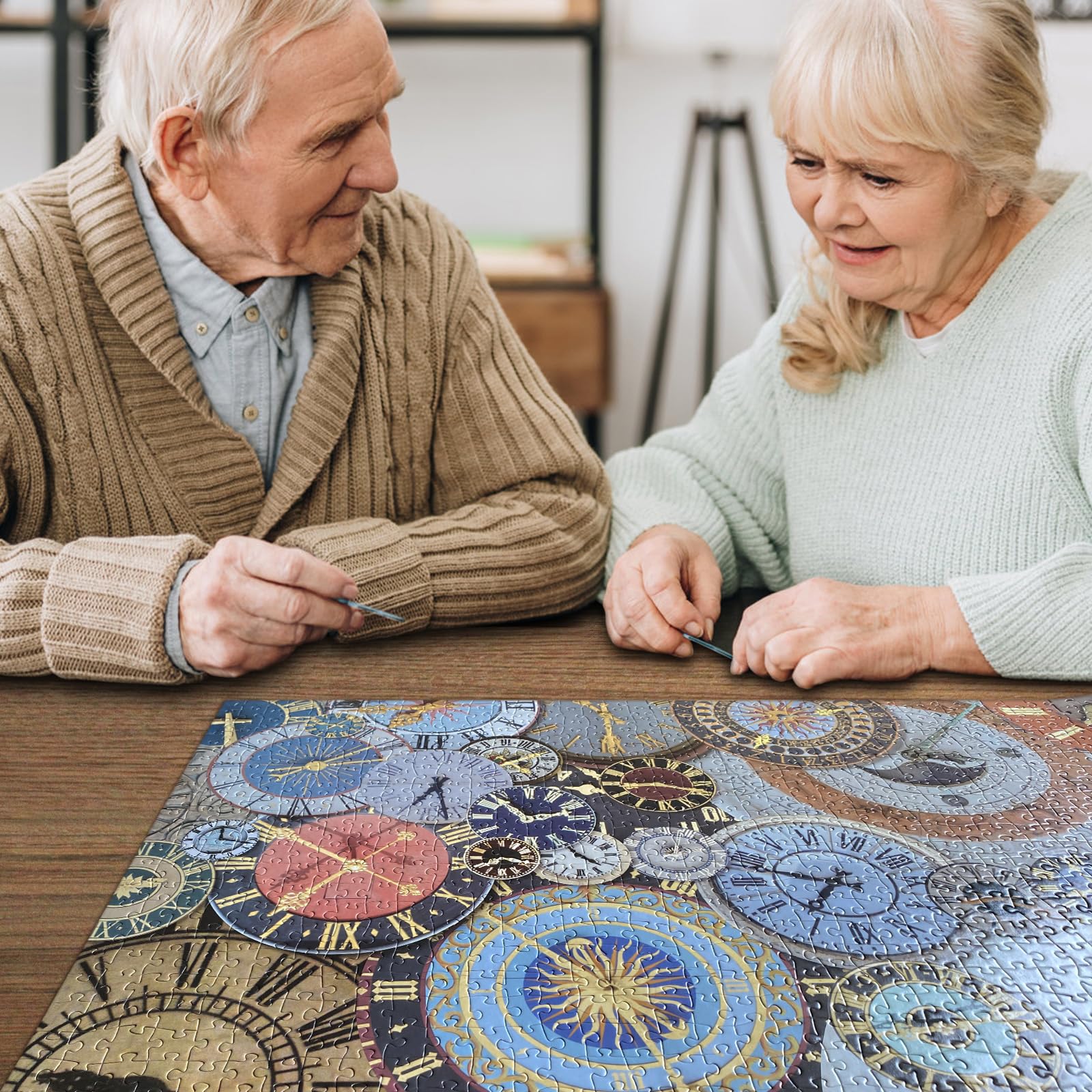 Premium 1000-Piece Jigsaw Puzzle for Adults - Clock Design with Interlocking Pieces & No Dust - Perfect for Home Decor, Birthday Gifts, and Family Game Nights (27.5