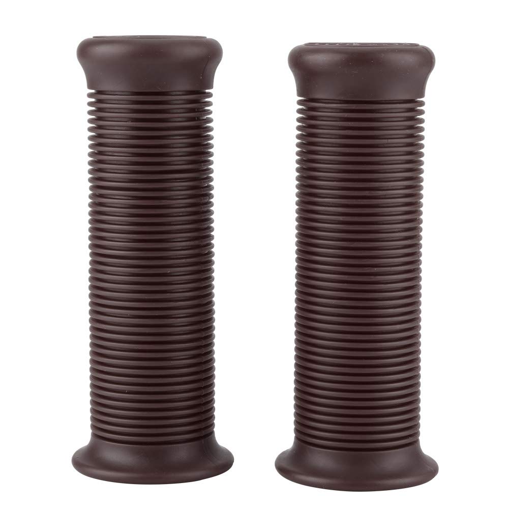 **Biltwell 1 Inch Motorcycle Handlebar Grips - Senyar Vintage TPU Grips 25mm Universal Fit (Dark Brown) - Perfect for Cruiser, Chopper & Cafe Racer Bikes**