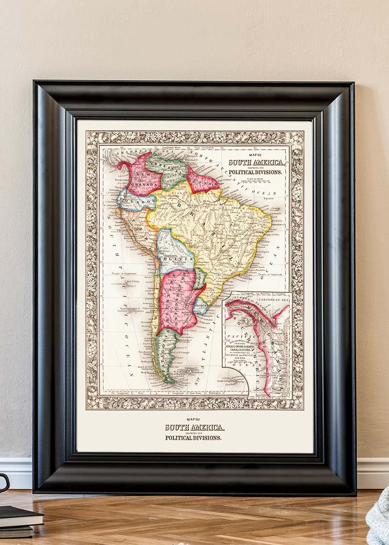 1863 Antique Map of South America - Historical Political Divisions & Borders | Perfect for Collectors, History Enthusiasts & Classroom Decor