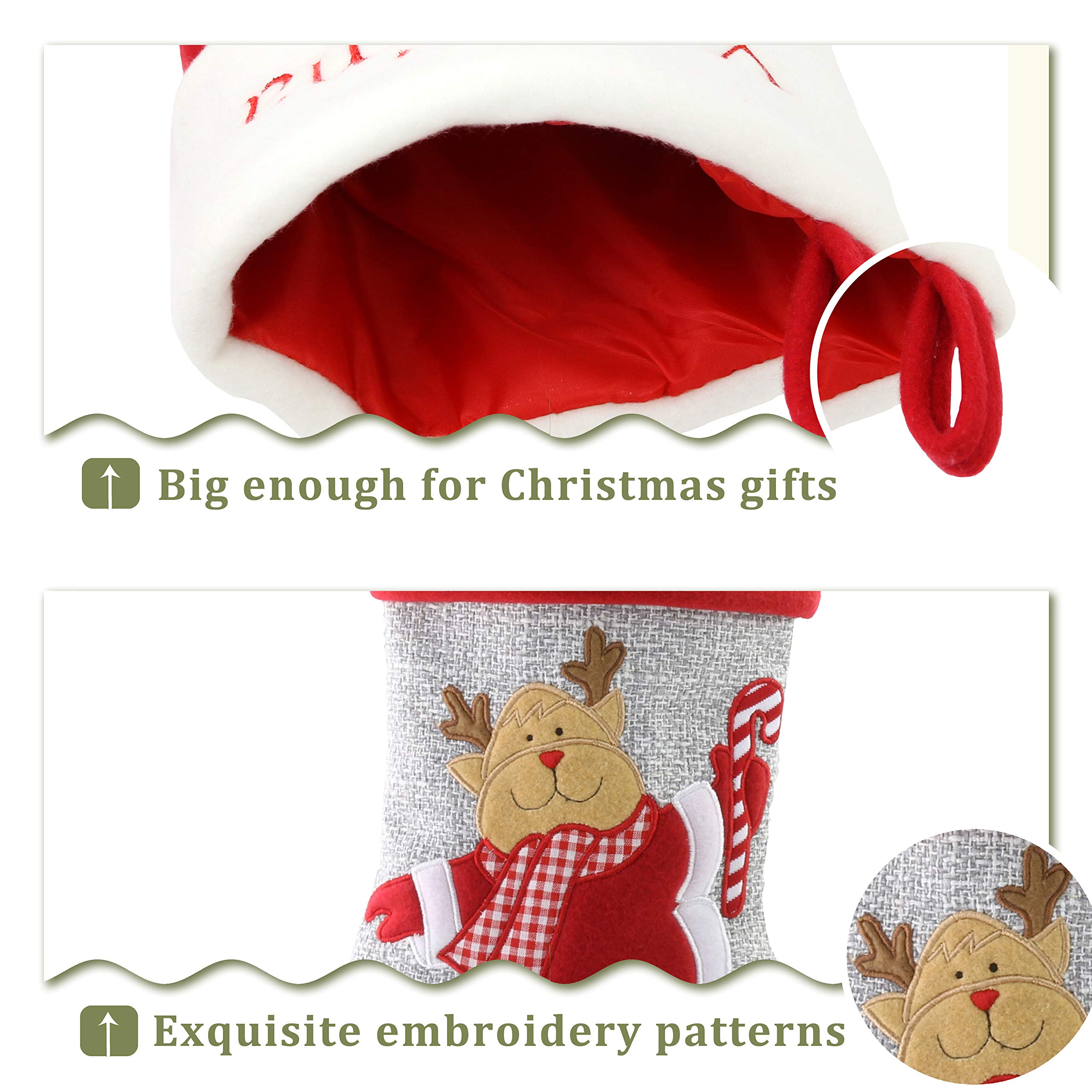 WEWILL Express 18'' Personalized Christmas Stockings with Snowman Embroidery - Custom Holiday Stockings for Family & Kids - Perfect for Fireplace Decor, Gift Giving & Christmas Traditions