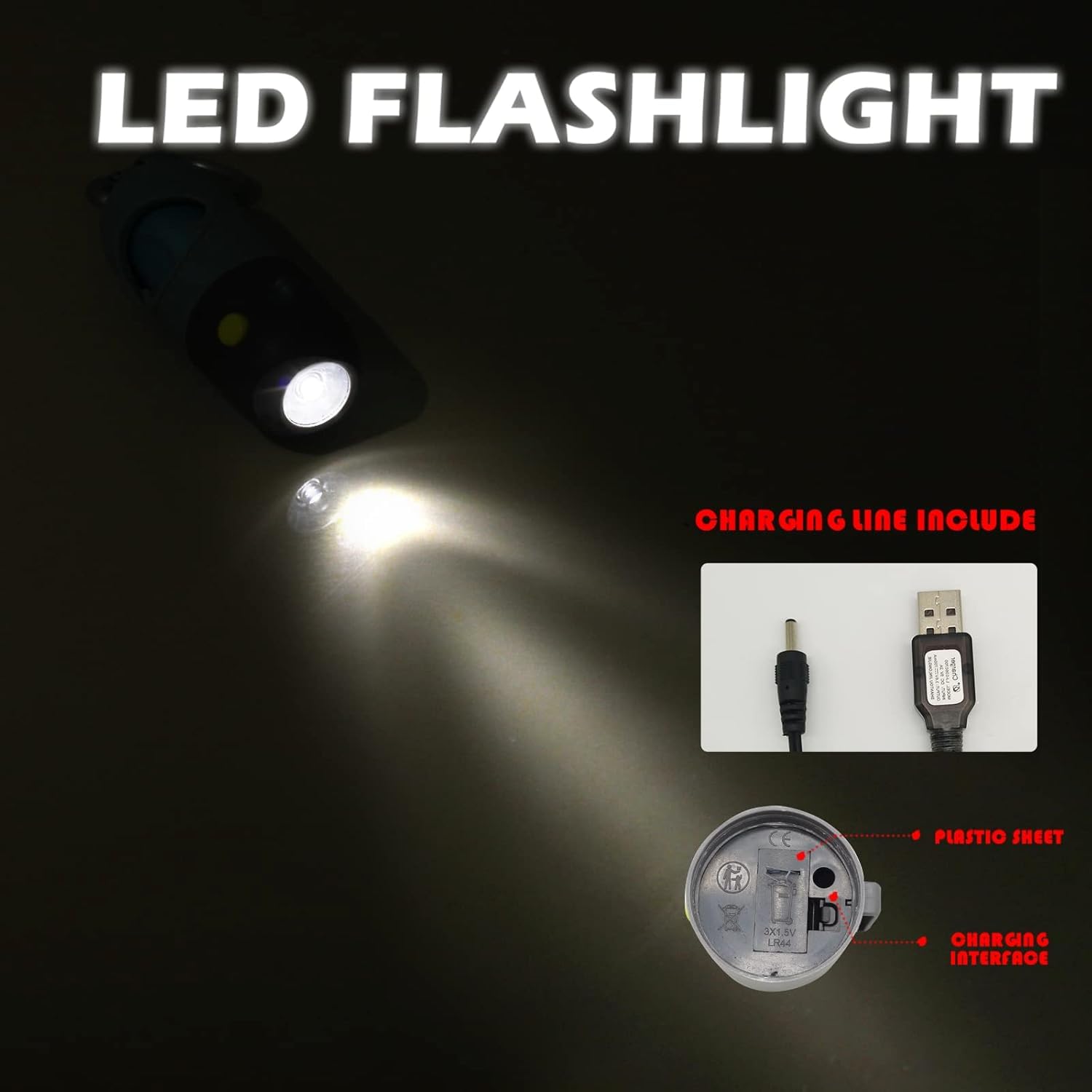 LED Flashlight Dog Poop Bag Holder Dispenser - Leash Attachment for Nighttime Dog Walking (Includes 15 Waste Bags, Green) - Perfect for Evening Walks, Park Visits & Outdoor Adventures