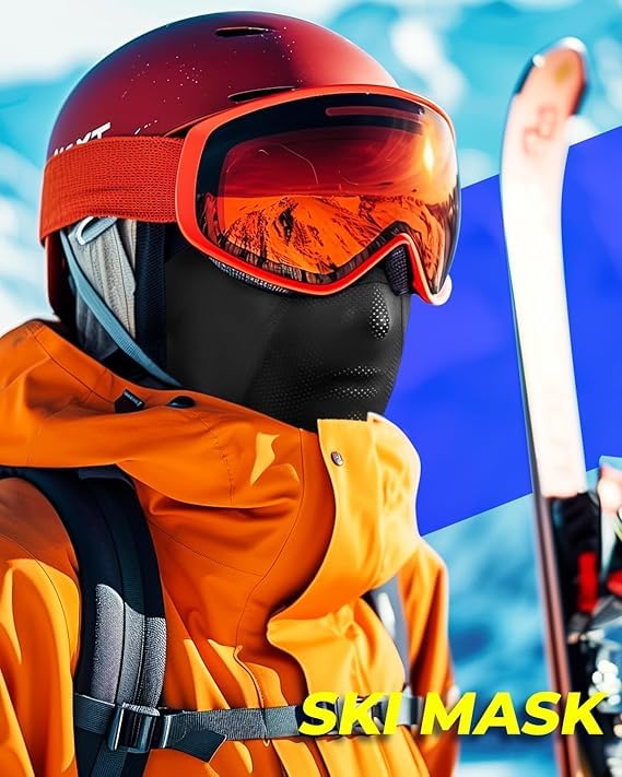 Venswell Balaclava Face Mask with Glasses Holes - Cooling Breathable Ski Mask for Men & Women - Perfect for Motorcycle Riding, Skiing, Work & Sun Protection