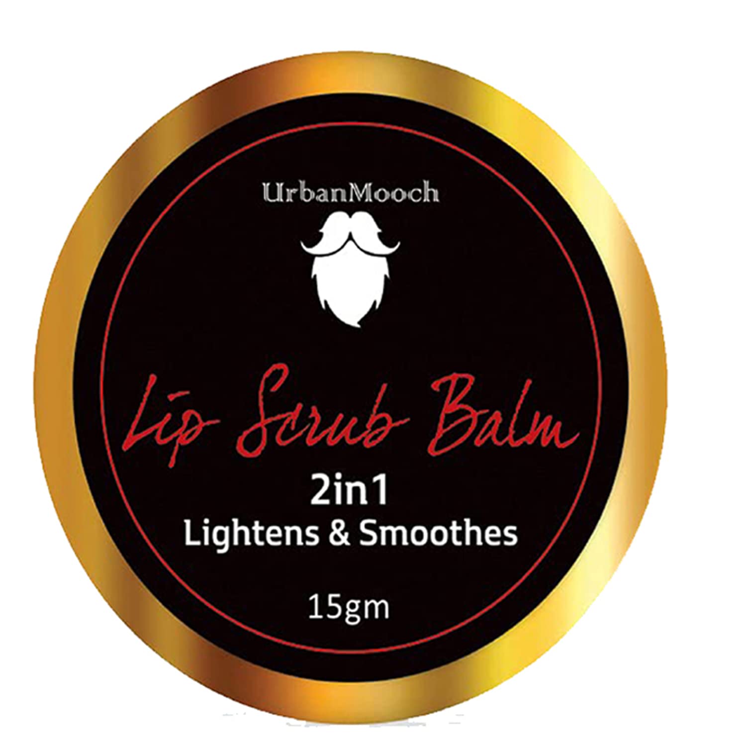 UrbanMooch Lip Scrub Balm - Lightening & Brightening Treatment for Dark, Dry & Chapped Lips - 15g Exfoliator for Men & Smokers - Perfect for Daily Lip Care & Pre-Shave Prep
