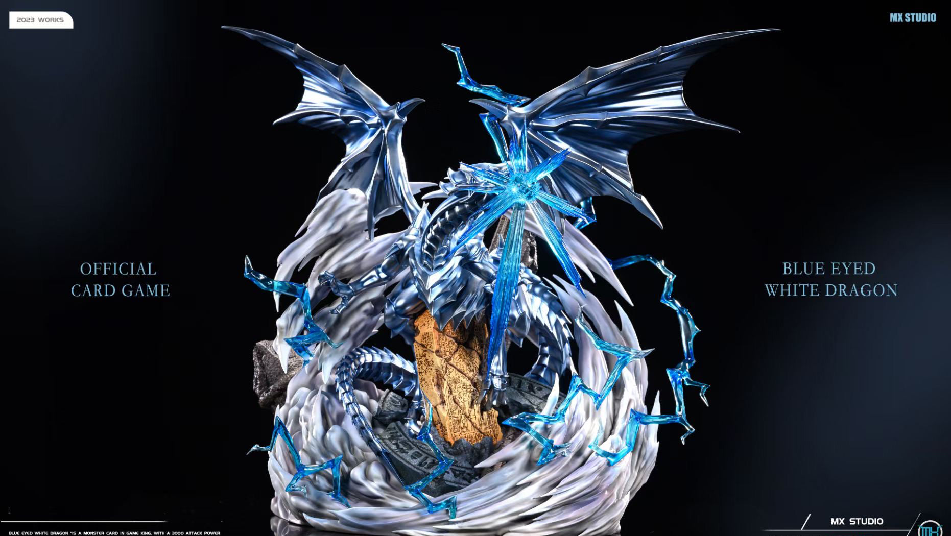 MX Studio Blue Eyes White Dragon Yu-Gi-Oh! Collectible Figure - Anime Action Figure for Display & Gaming Scenes