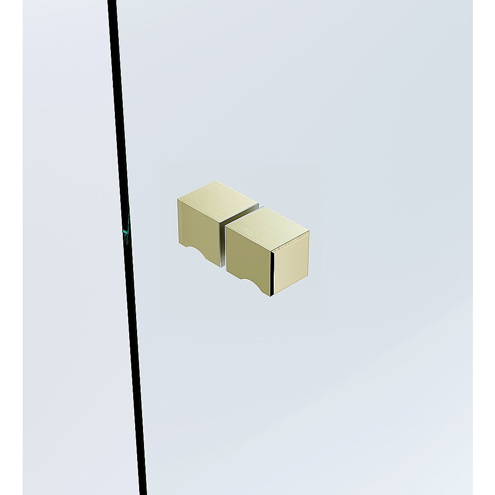 120cm Frameless Shower Screen with Gold Channel & Stainless Steel Hinges - Square Knob Handle for Bathroom - Perfect for Modern Home & Spa-Like Shower Experience