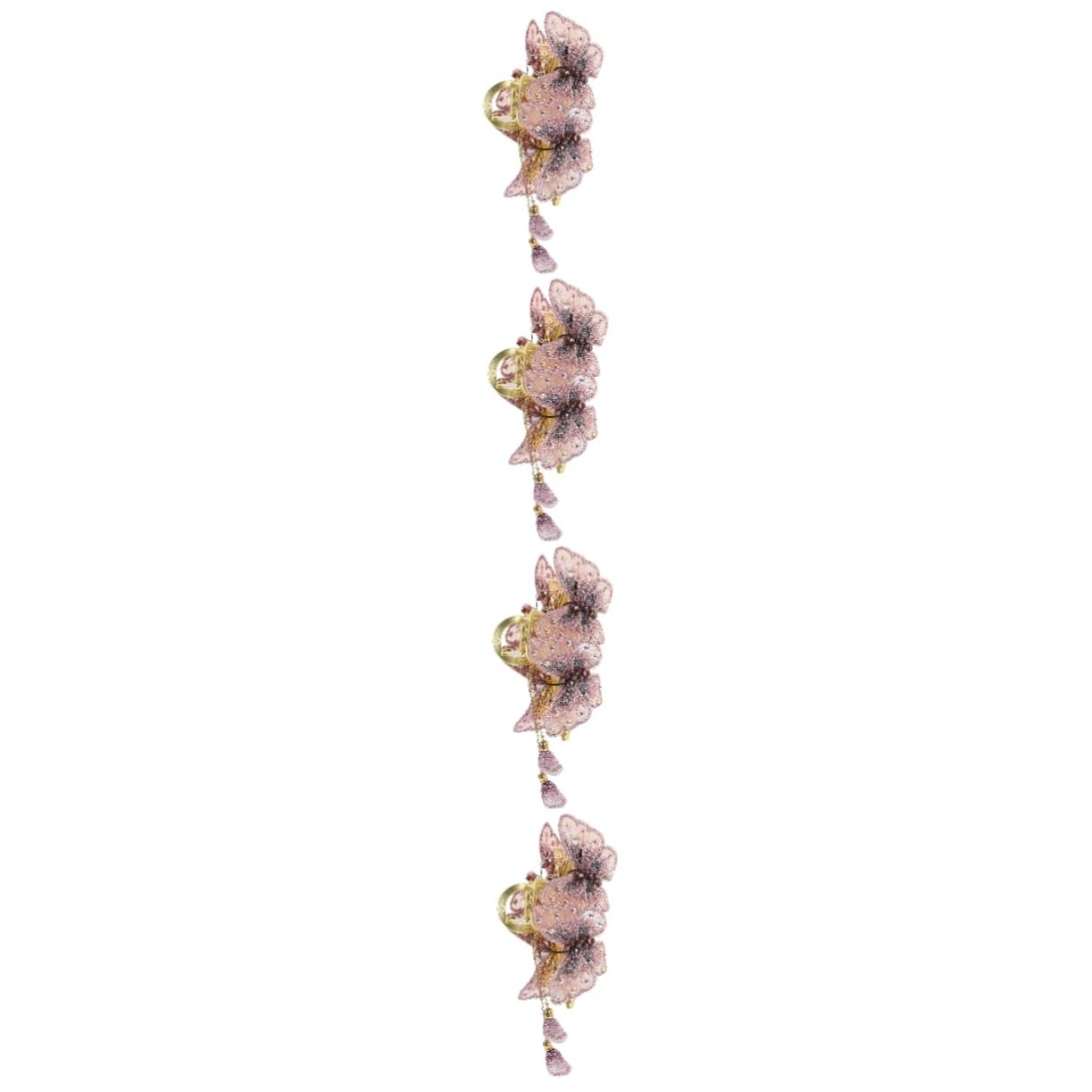 FOMIYES 4pcs French Hair Butterfly Headpiece - Elegant Ponytail Holder Clips & Jaw Clamps for Bridal Hairstyles | Wedding Hair Accessories for Women & Girls (Alloy) - Perfect for Bridal Parties, Prom, and Formal Events