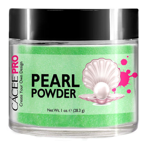Cacee Pearl Powder Nail Art - #3 Lime Green Nail Polish for Gel & Acrylic Nails | Long-Lasting Shimmer for Manicures, Pedicures & Nail Art Designs