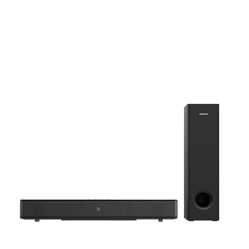 Creative Stage 360 High Performance 2.1 Channel Bluetooth Soundbar - Immersive Home Theater Audio for Movies, Music & Gaming | Black
