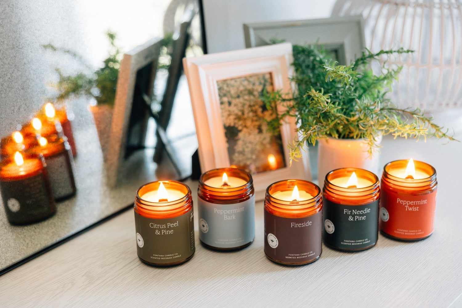 Fontana Candle Co - Fir Needle & Pine Scented Candle | Natural Beeswax & Coconut Oil Blend | Essential Oil Infused | Wood Wick for Crackling Ambience | Long-Lasting Clean Burn | Non-Toxic & Eco-Friendly | Perfect for Relaxation, Meditation & Home Decor