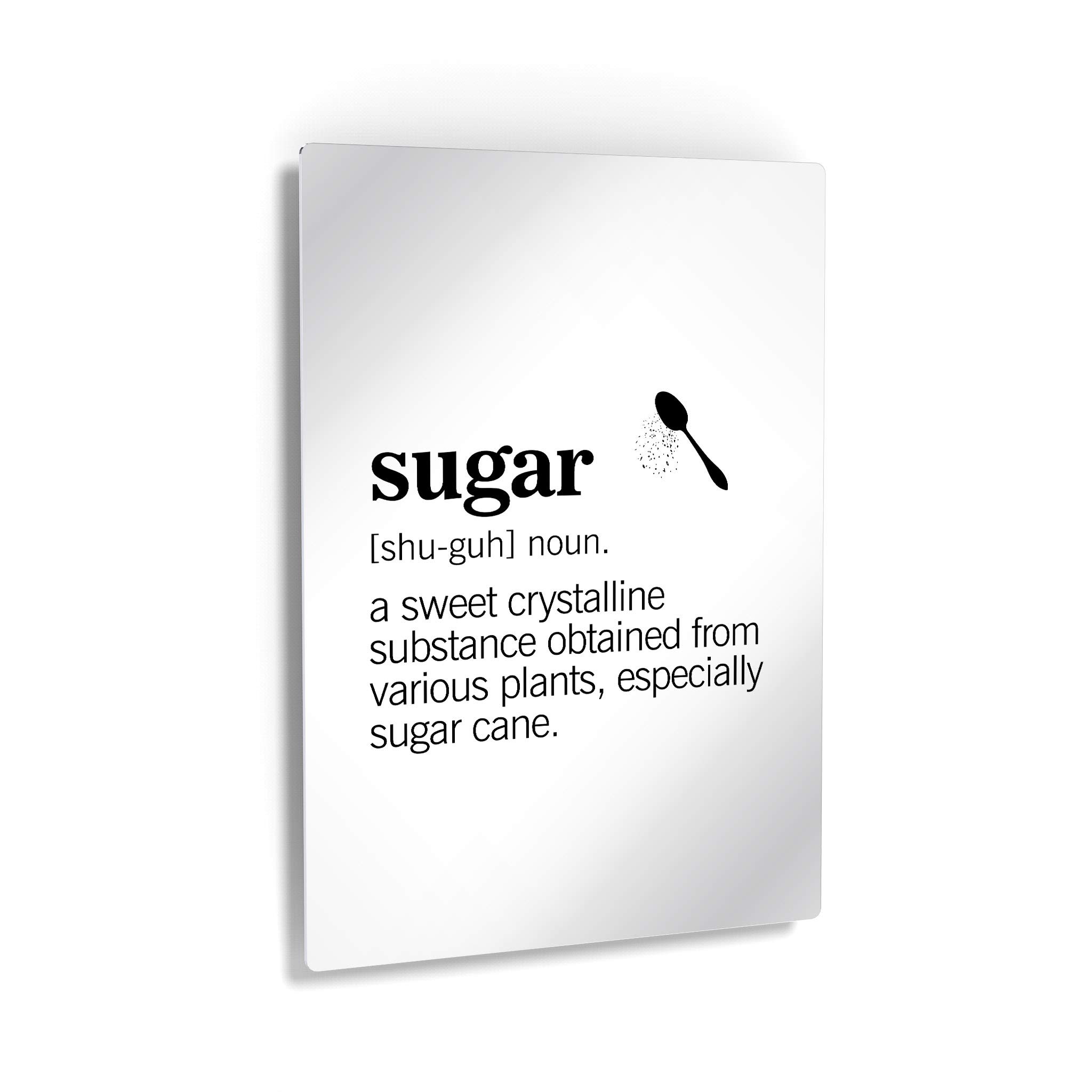 Funny Sugar Definition Metal Wall Art Print - 30x20 Inch Kitchen Decor for Restaurant, Cafe & Farmhouse - Modern Housewarming Gift Made in USA | Perfect for Dining Room & Home Decor