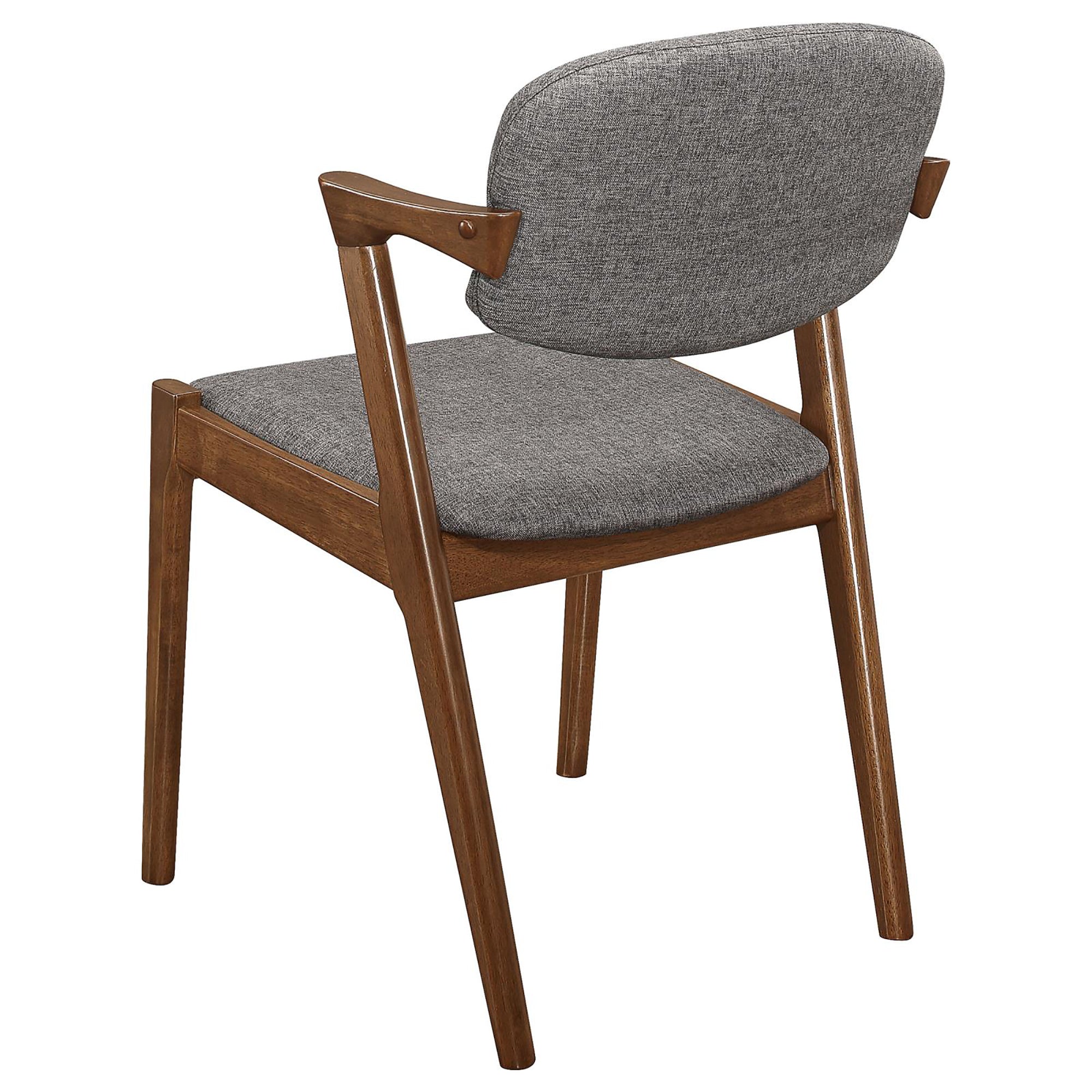 Dark Walnut & Grey Modern Dining Chairs Set of 2 - Solid Wood Accent Chairs for Kitchen, Dining Room, Breakfast Nook & Home Decor