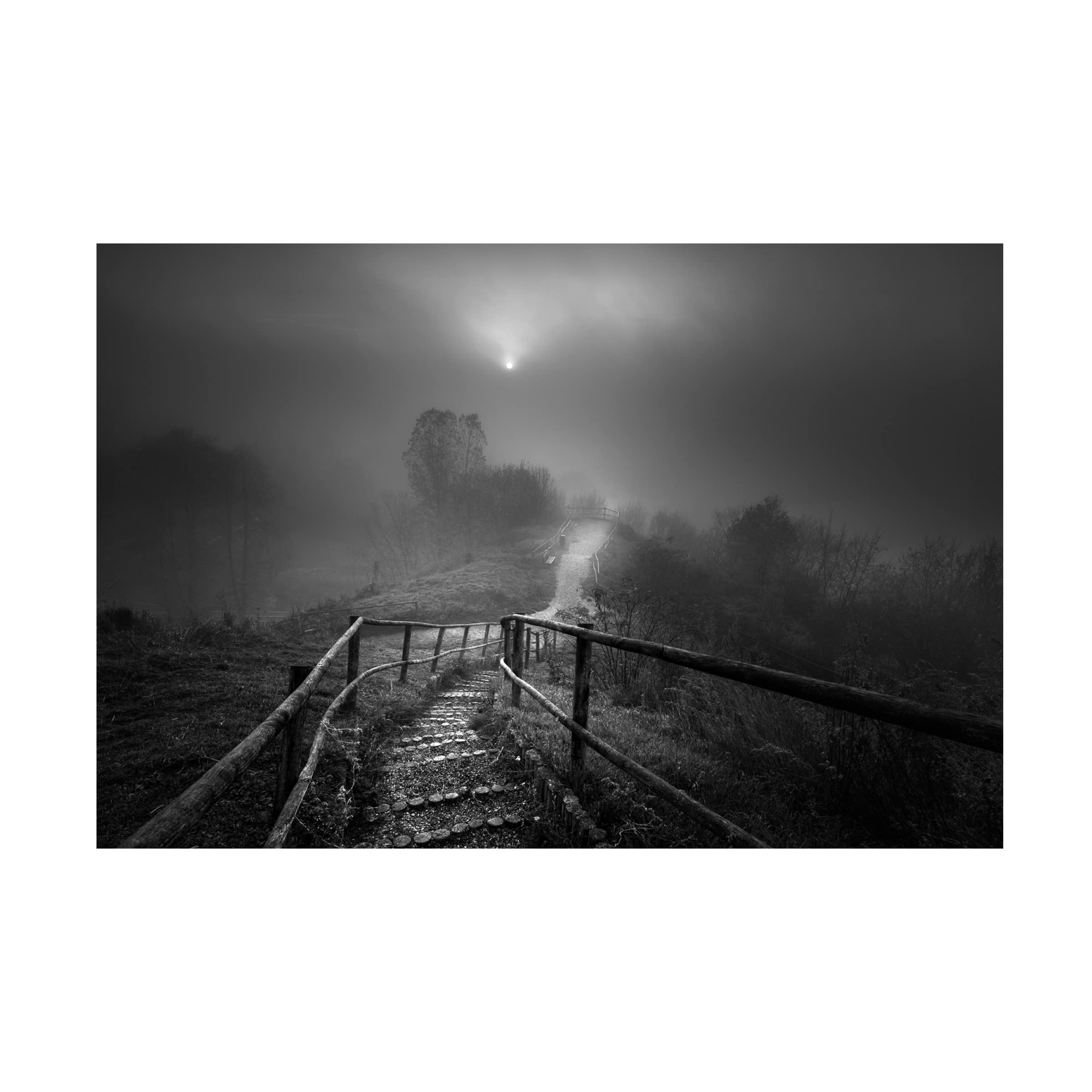 Trademark Fine Art 'Down The Stairs' Canvas Wall Art Print by Marcin Orszulak - Modern Home Decor for Living Room, Bedroom & Office