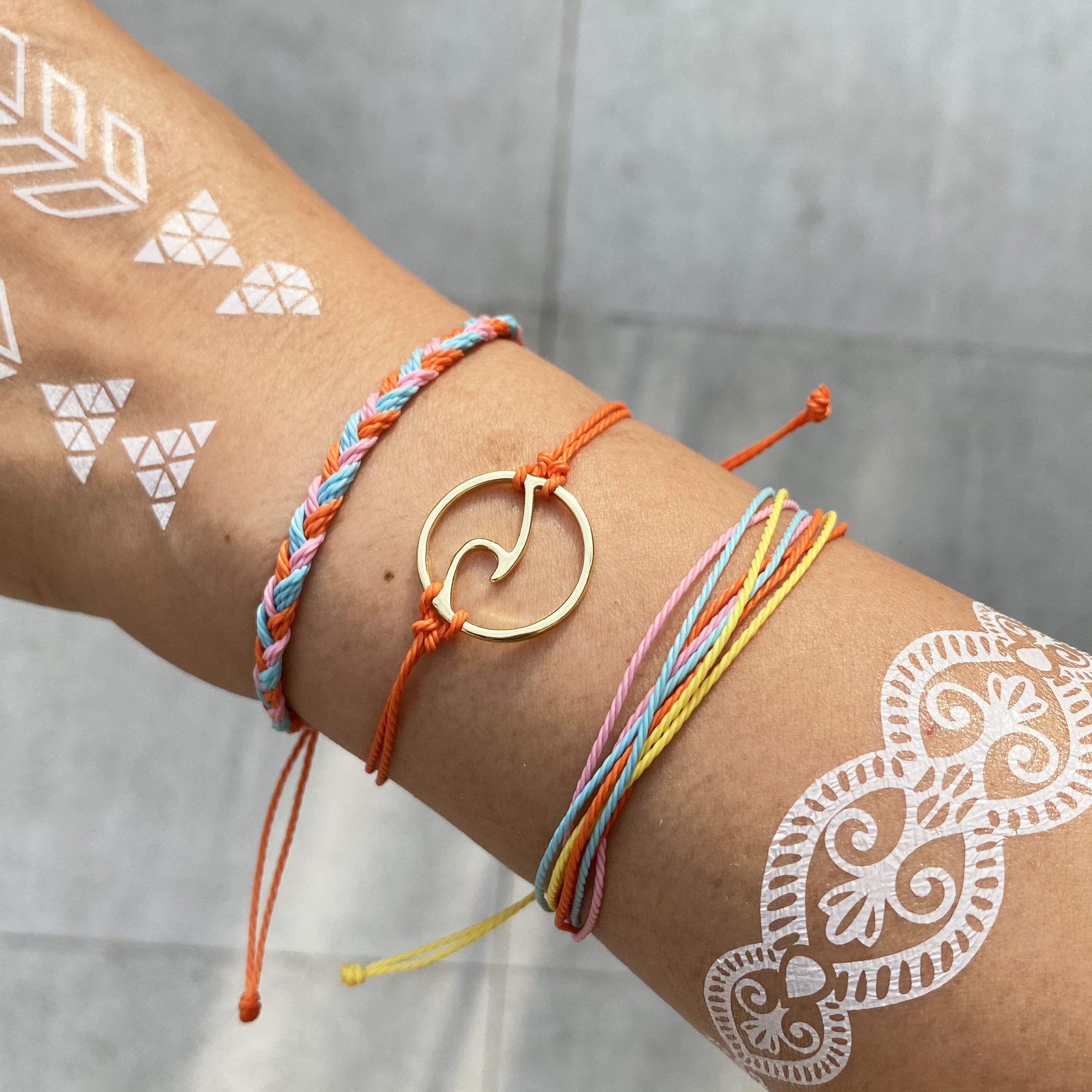 Boho Friendship Bracelets for Women - Adjustable Sunflower & Blue Beaded Bracelets Set, Surfer Beach Stackable Summer Essentials, Perfect for Gifts, Stocking Stuffers & Everyday Boho Style