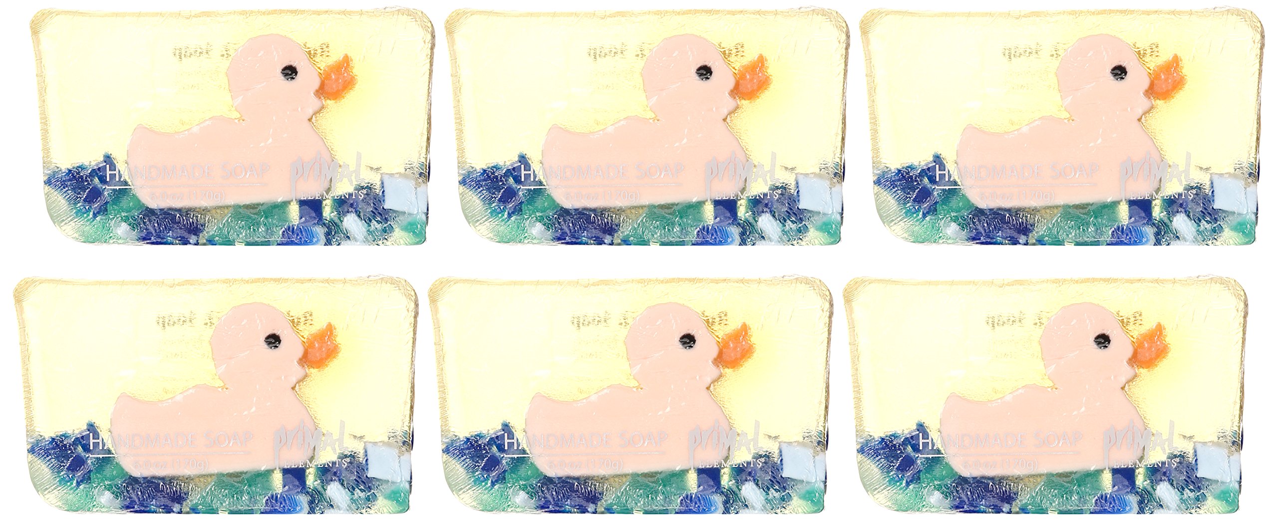 Primal Elements Bar Soap - Rubber Duck Scented, 6 oz (170g) | Natural Handmade Soap for Bath & Shower | Perfect Gift Set for Kids & Adults