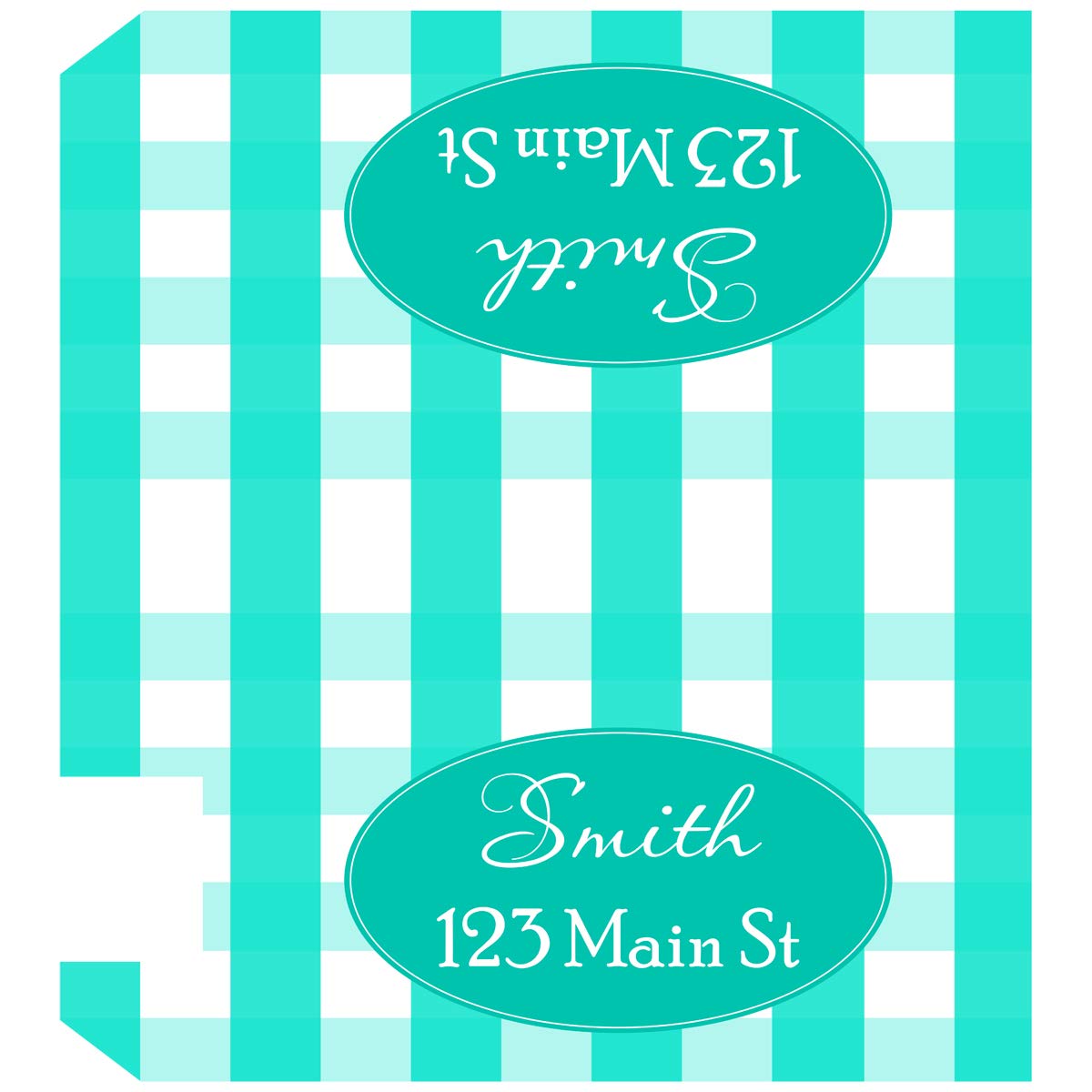 Custom Magnetic Mailbox Cover - Personalized Plaid Mailbox Decor with Strong Magnets - PMBM6 (Turquoise) | Weatherproof Mailbox Accessory for Home, Garden & Front Yard Decoration