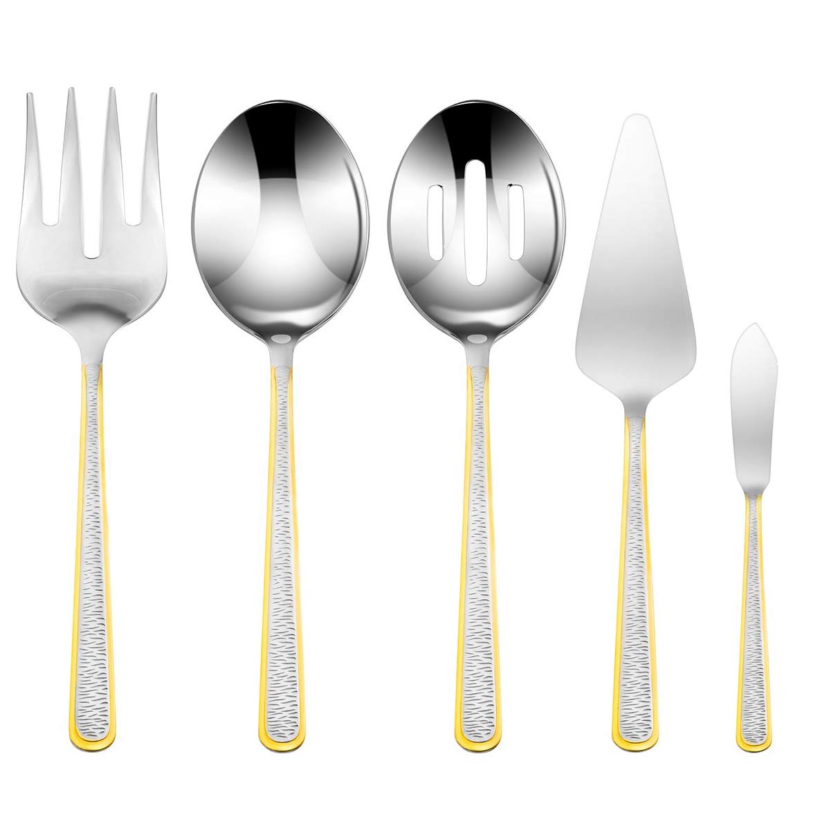 Venezia Collection 45-Piece Gold Flatware Set for 8 - 18/10 Stainless Steel Luxury Cutlery with 24K Gold Accents - Perfect for Formal Dining, Wedding Gifts & Elegant Dinner Parties