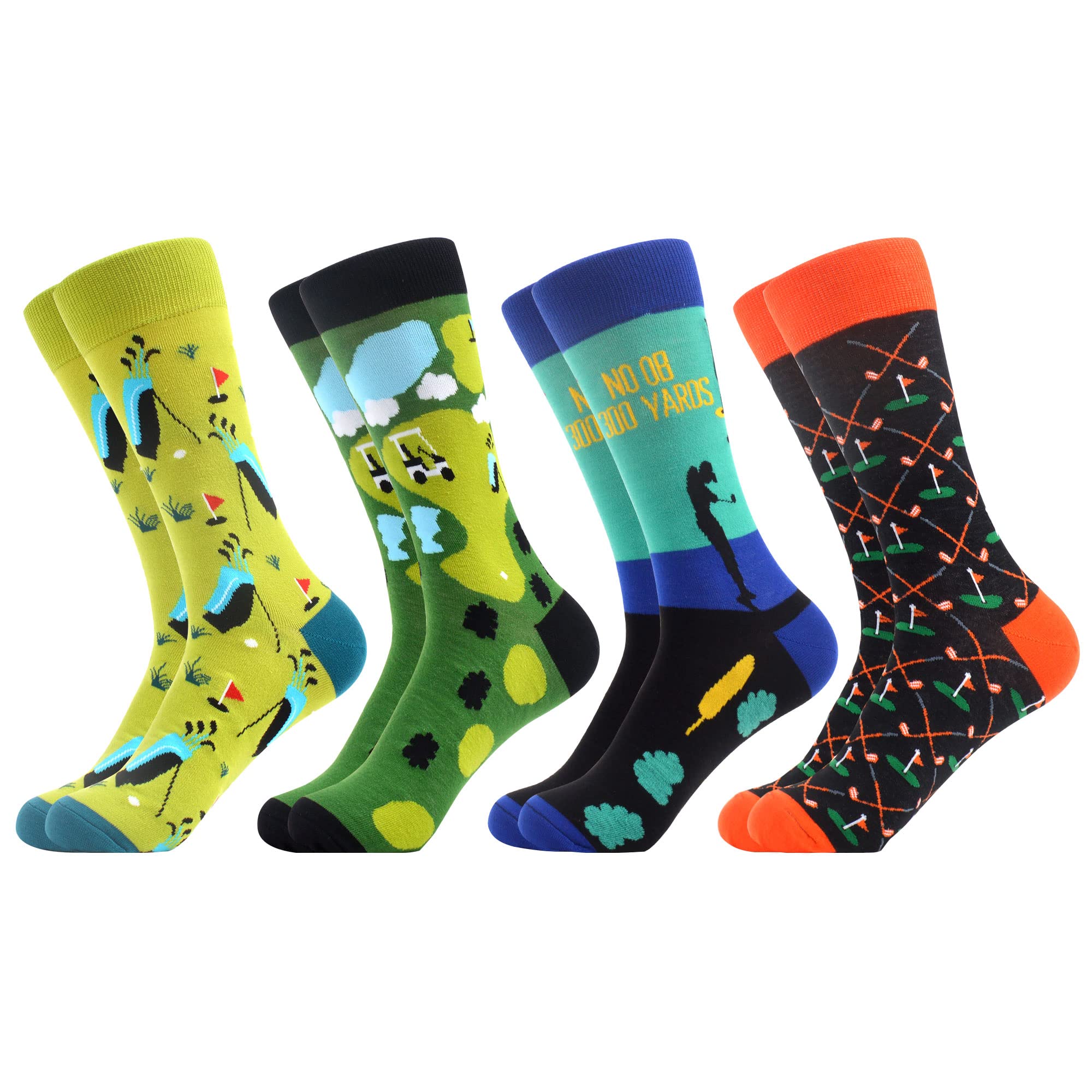 **WeciBor Men's Colorful Cotton Crew Socks Pack - Fun & Stylish Novelty Socks for Casual Wear, Gifts, and Everyday Comfort**