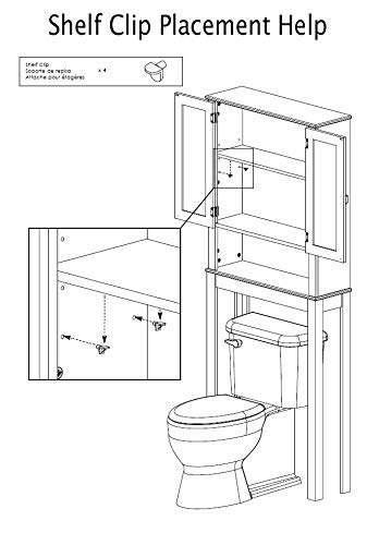 Zenna Home Over The Toilet Storage Cabinet - White Wooden Bathroom Organizer with Glass Doors & 3 Shelves, Space Saving Bathroom Storage for Towels, Toiletries & Decor - Perfect for Small Bathrooms & Apartment Living