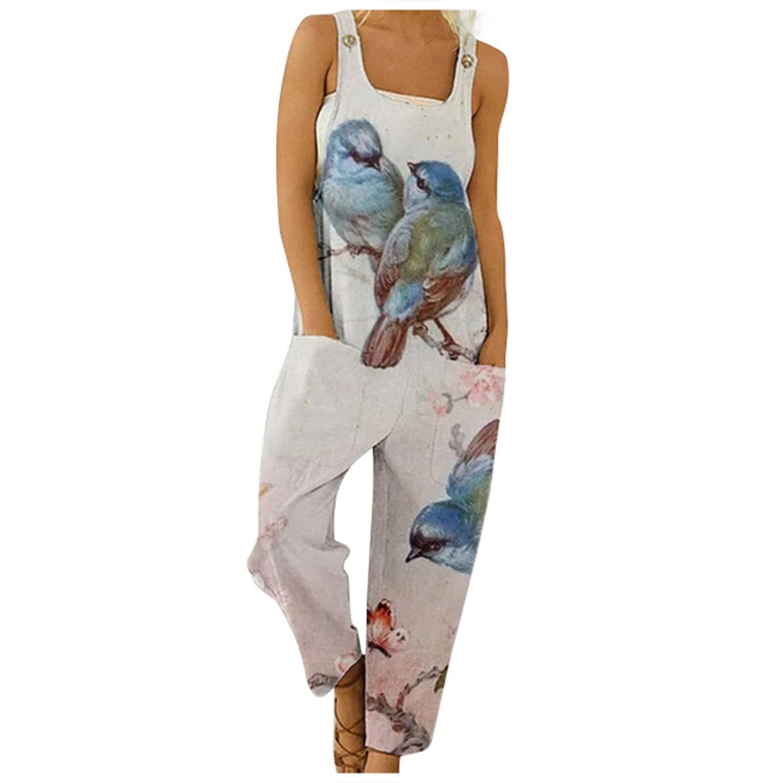 **Plus Size Harem Pants & Vintage Paisley Jumpsuit - Racerback Sun Dresses with Spaghetti Straps for Women (Sizes S-5XL) | Boho Chic Outfit for Beach, Yoga & Casual Wear**