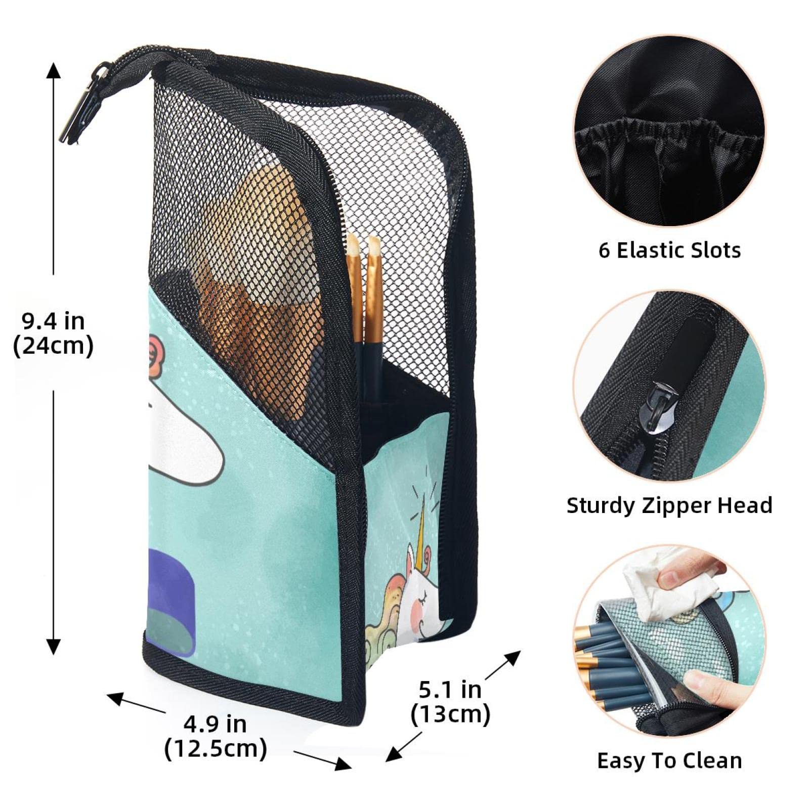 12-Piece Unicorn Makeup Brush Organizer Bag - Cute Cartoon Magical Cosmetic Brush Holder Set with Portable Case | Perfect for Travel, Home Storage & Makeup Artists