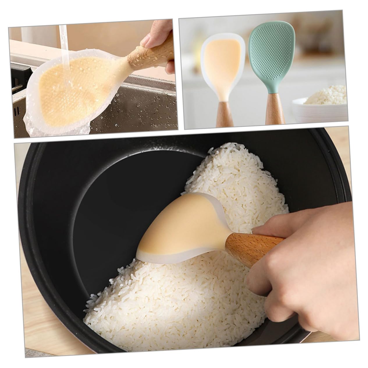 2-Piece Non-Stick Rice Scoop and Serving Spoon Set - Perfect for Rice Cookers, Food Storage & Meal Prep - Ideal for Cooking, Serving & Portioning Rice at Home