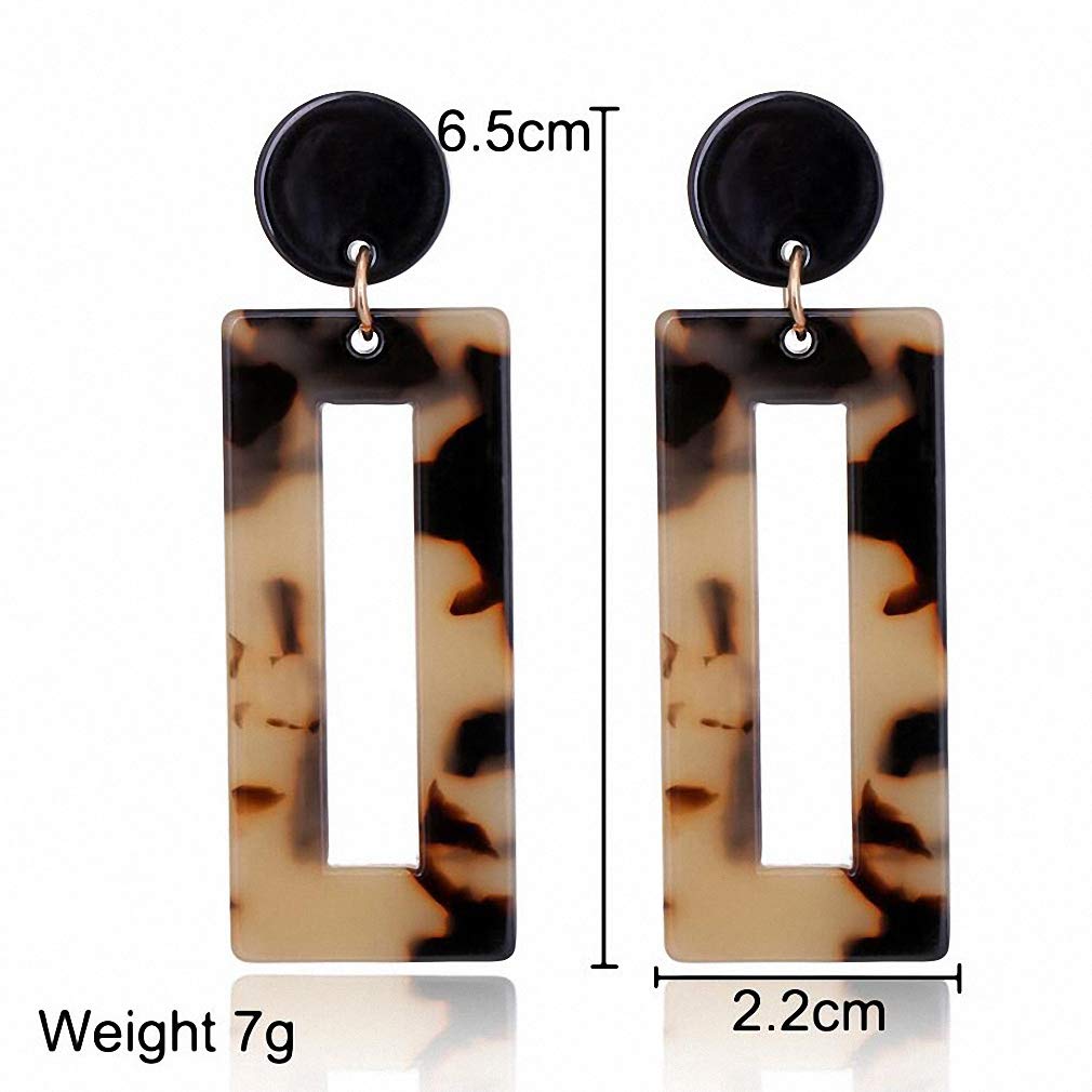 Bohemian Leopard Print Drop Earrings for Women - Acrylic Long Dangle Fringe Earrings - Perfect for Casual Wear, Parties, and Boho Fashion Accessories