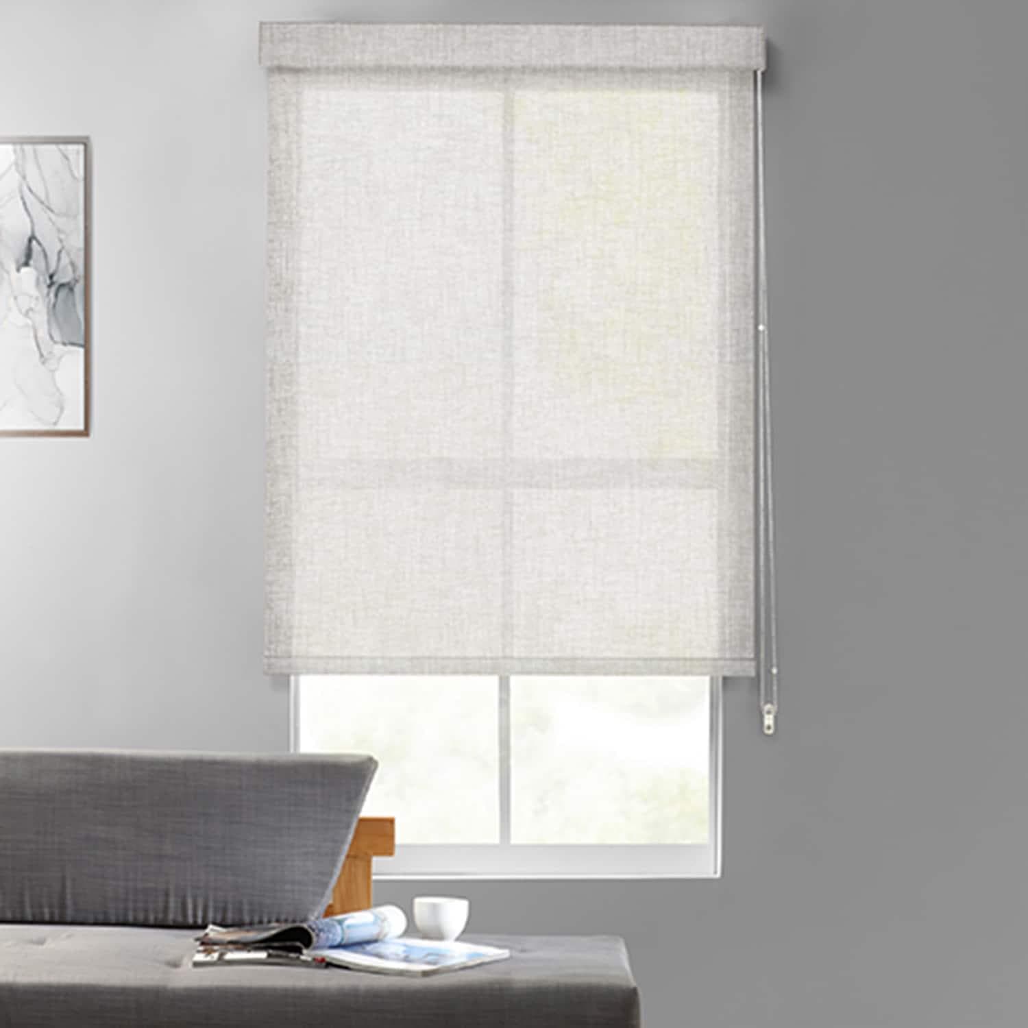 Canton Crepe Textured Light Filtering Roller Shades - Soft Window Coverings for Living Room, Bedroom & Office - UV Protection & Privacy