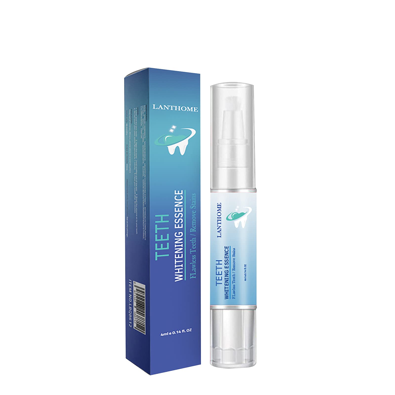 Rotary Tooth Whitening Pen - 4.0ML Teeth Whitening Gel for Sensitive Teeth, Stain Remover & Brightener | Pain-Free, Travel-Friendly, Quick & Easy to Use | Perfect for Home, Office & Travel (White)