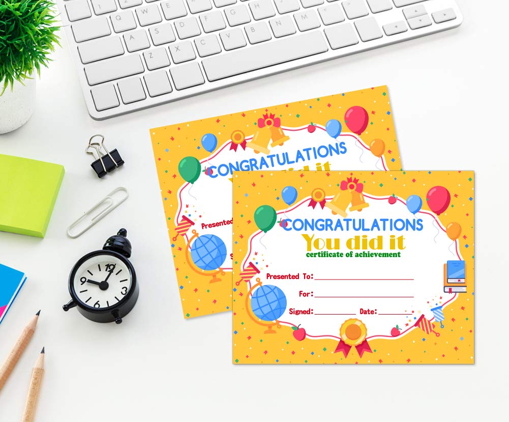 30PCS Kids Award Certificates 8x10 Inch - Classroom & School Supplies for Teachers