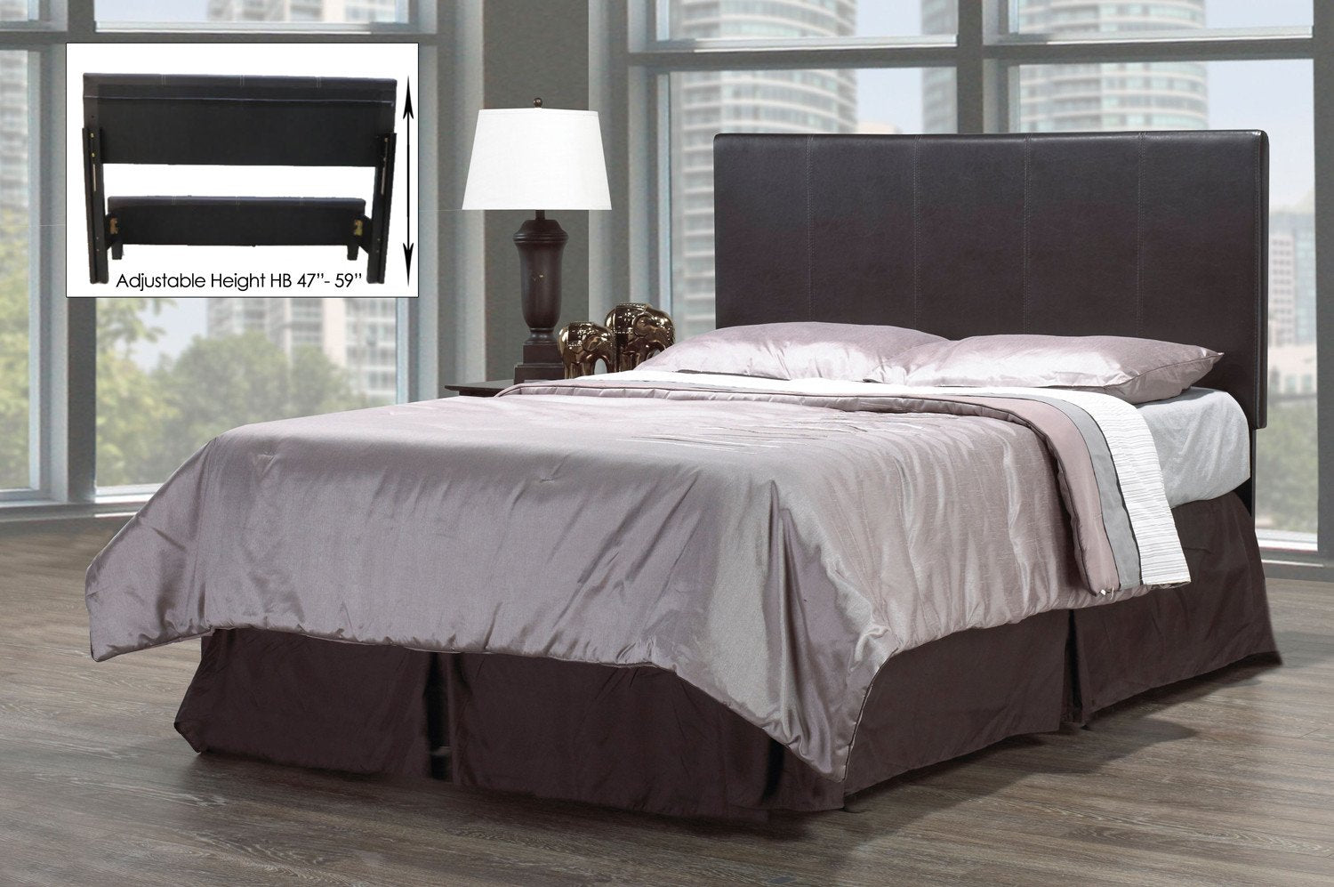 Adjustable Height Leatherette Headboard for Queen Bed - Modern Upholstered Bed Frame with Soft Padding - Perfect for Bedroom, Guest Room & Apartment Decor