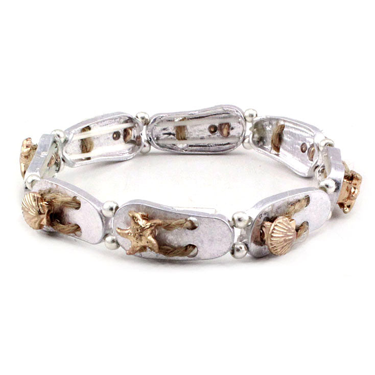 Flip Flop & Sea Life Bracelet - Stylish Beach Jewelry for Women - Perfect for Summer Vacations, Pool Parties & Ocean Adventures