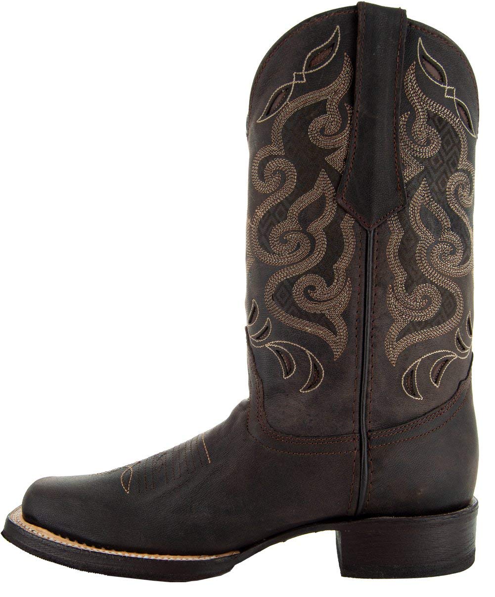Soto Men's H50019 Broad Square Toe Work Boots - Durable Leather Construction for Construction, Farming & Outdoor Work